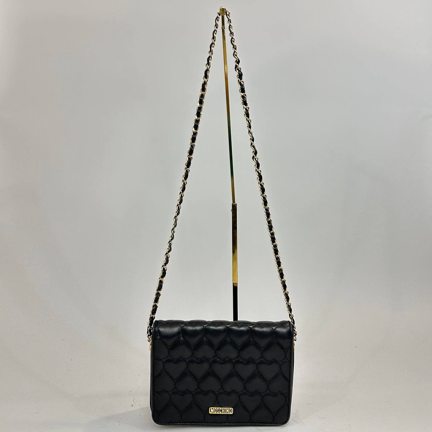 Vintage Moschino Heart Quilted Lambskin Chain Bag