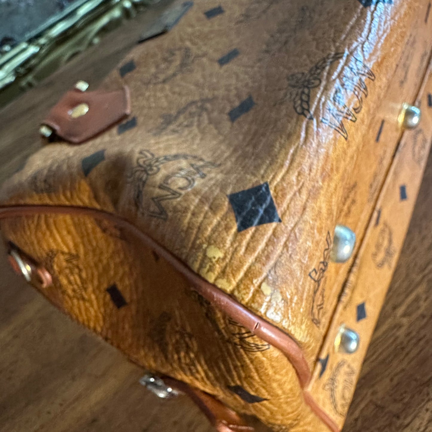 Vintage MCM Cognac Visetos Small Boston Bag