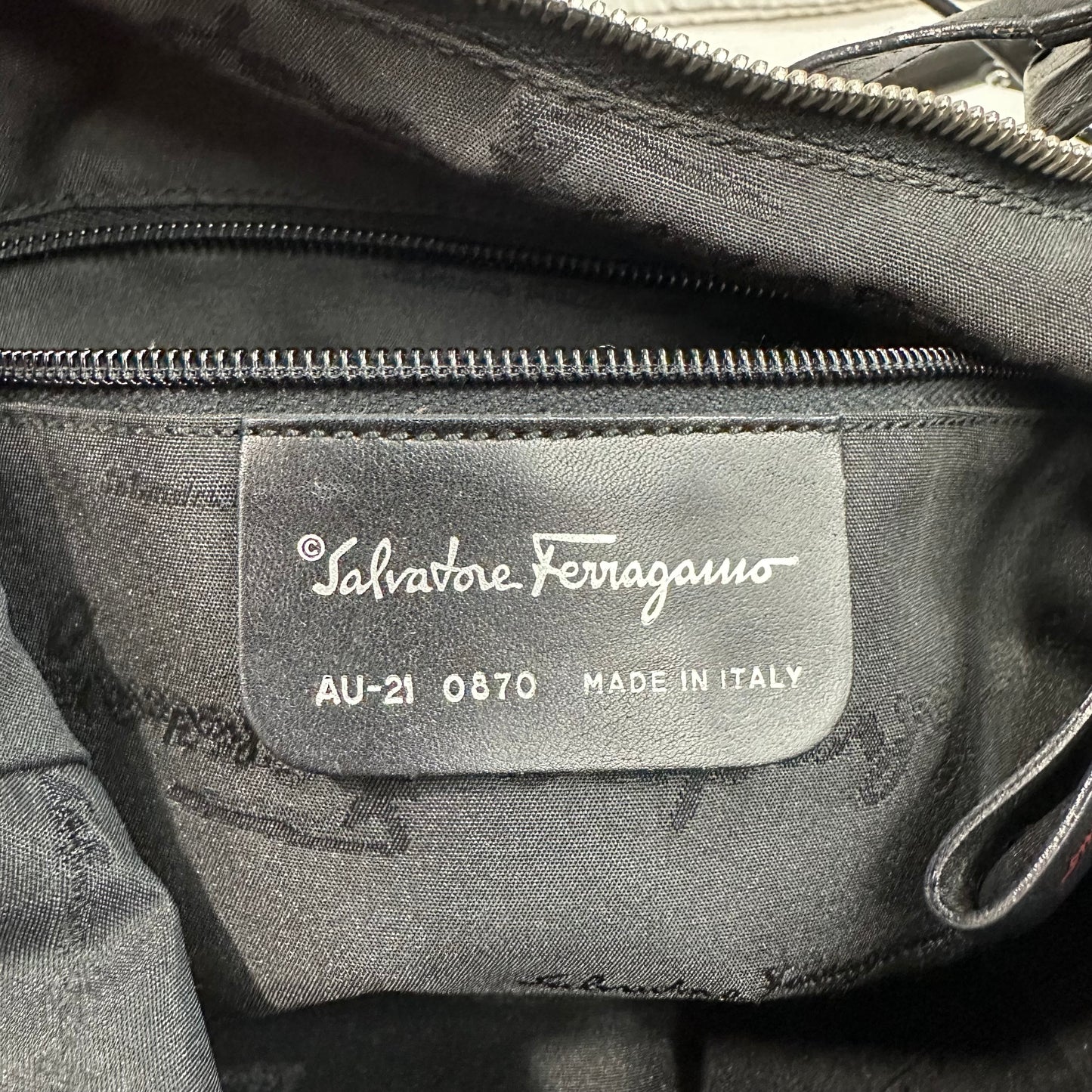 Vintage Salvatore Ferragamo Black Monogram Hobo Bag