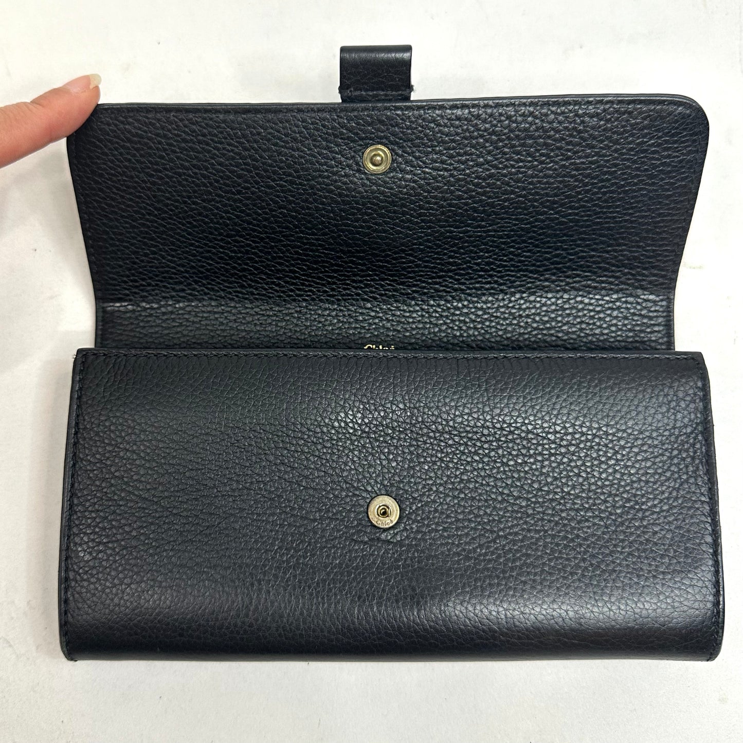 Chloe Paddington Black Leather Long Wallet with Box, Dustbag, and Card