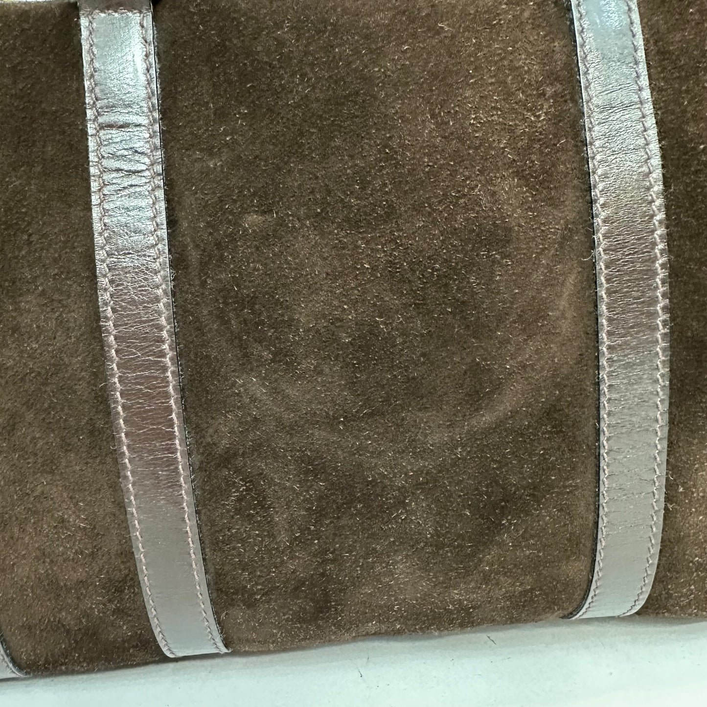 Vintage Gucci Brown Suede Boston Bag