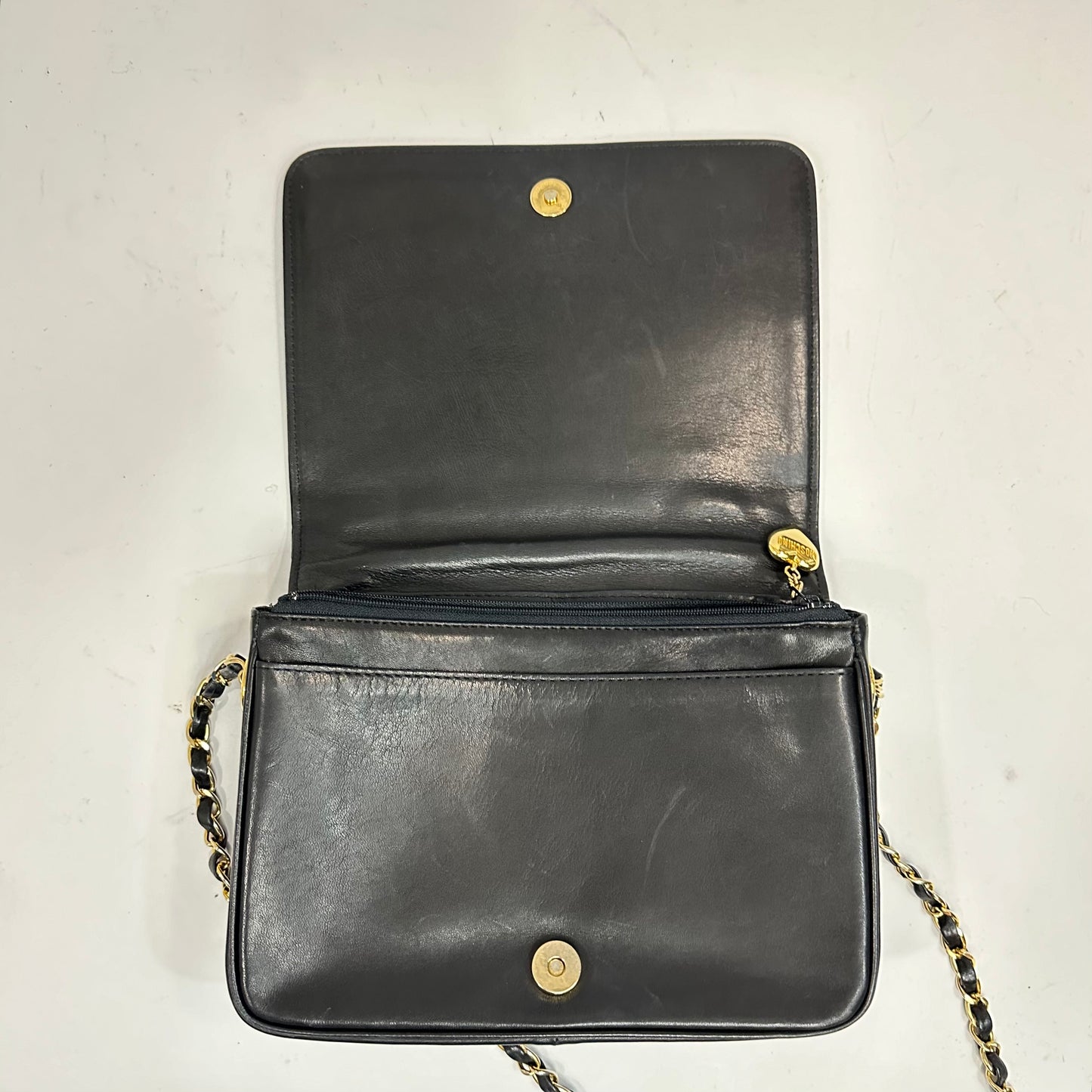 Vintage Moschino Heart Quilted Lambskin Chain Bag