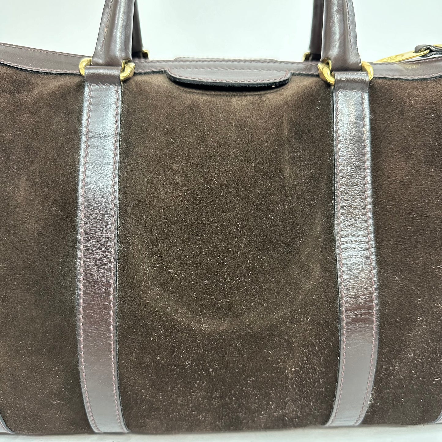 Vintage Gucci Brown Suede Boston Bag