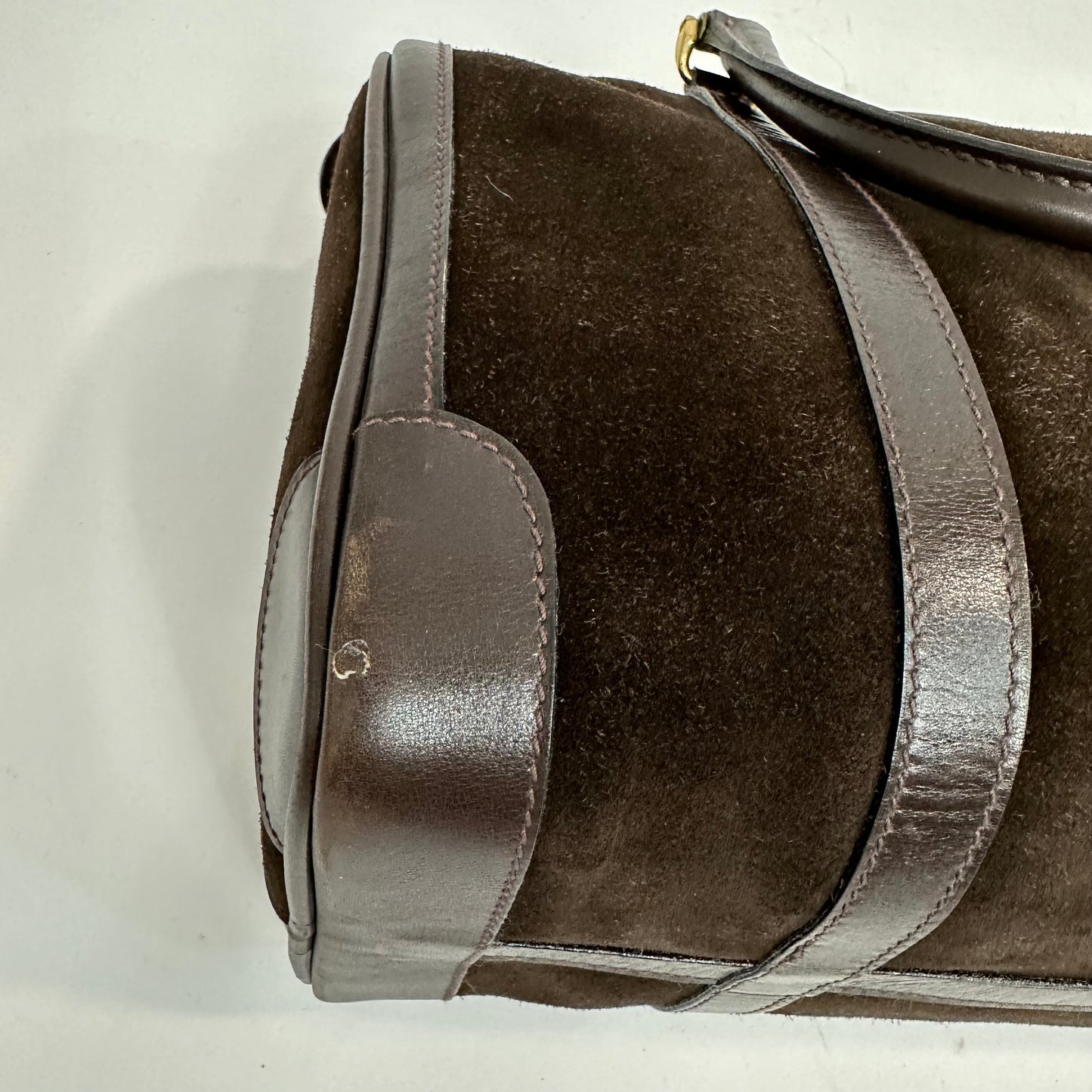 Vintage Gucci Brown Suede Boston Bag