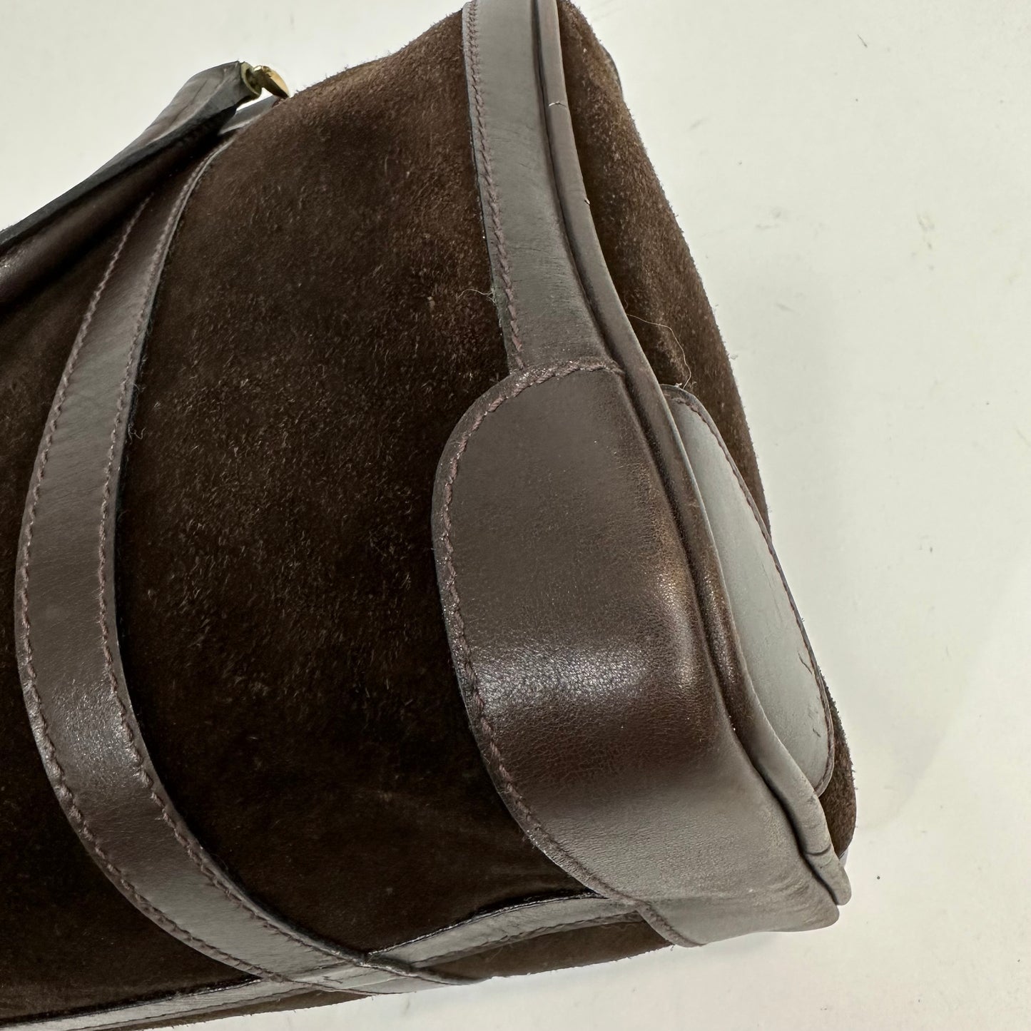 Vintage Gucci Brown Suede Boston Bag