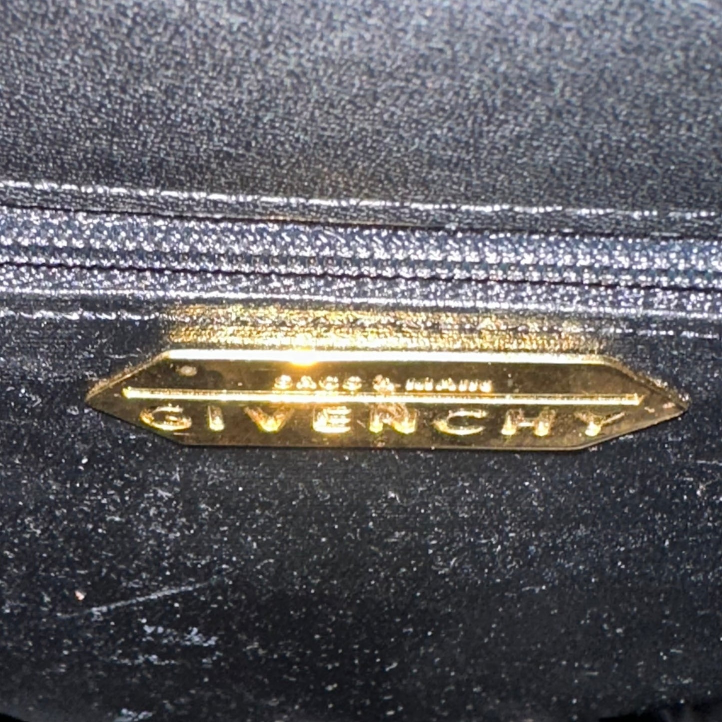 Vintage Givenchy Black Leather Top Handle 2 Way Bag