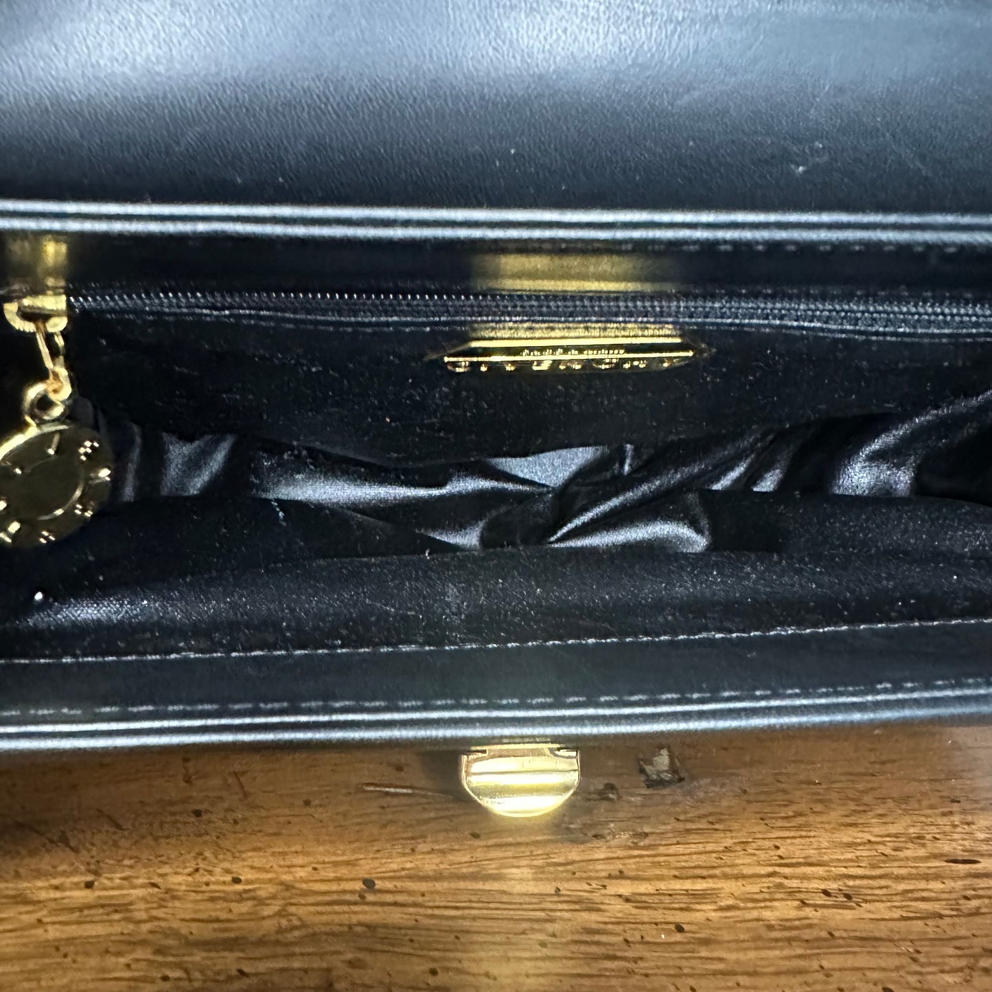 Vintage Givenchy Black Leather Top Handle 2 Way Bag