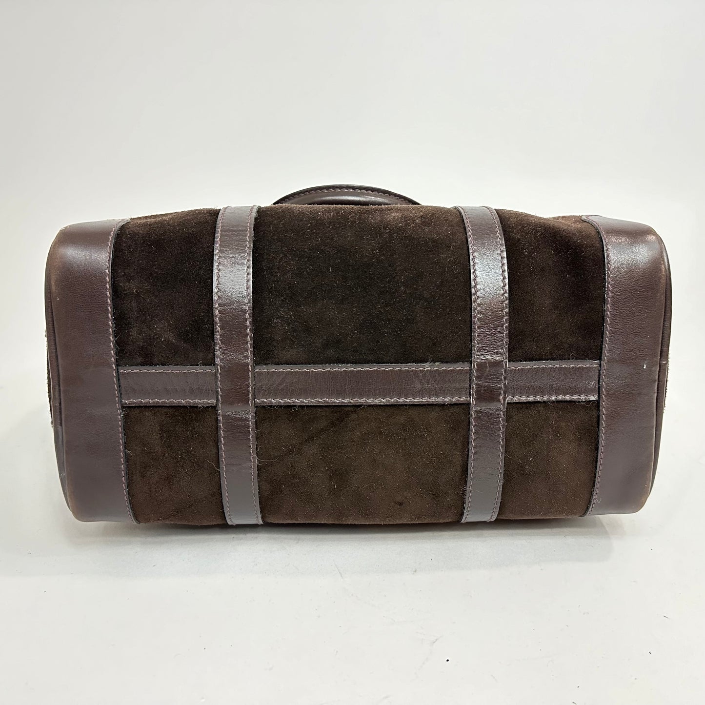 Vintage Gucci Brown Suede Boston Bag