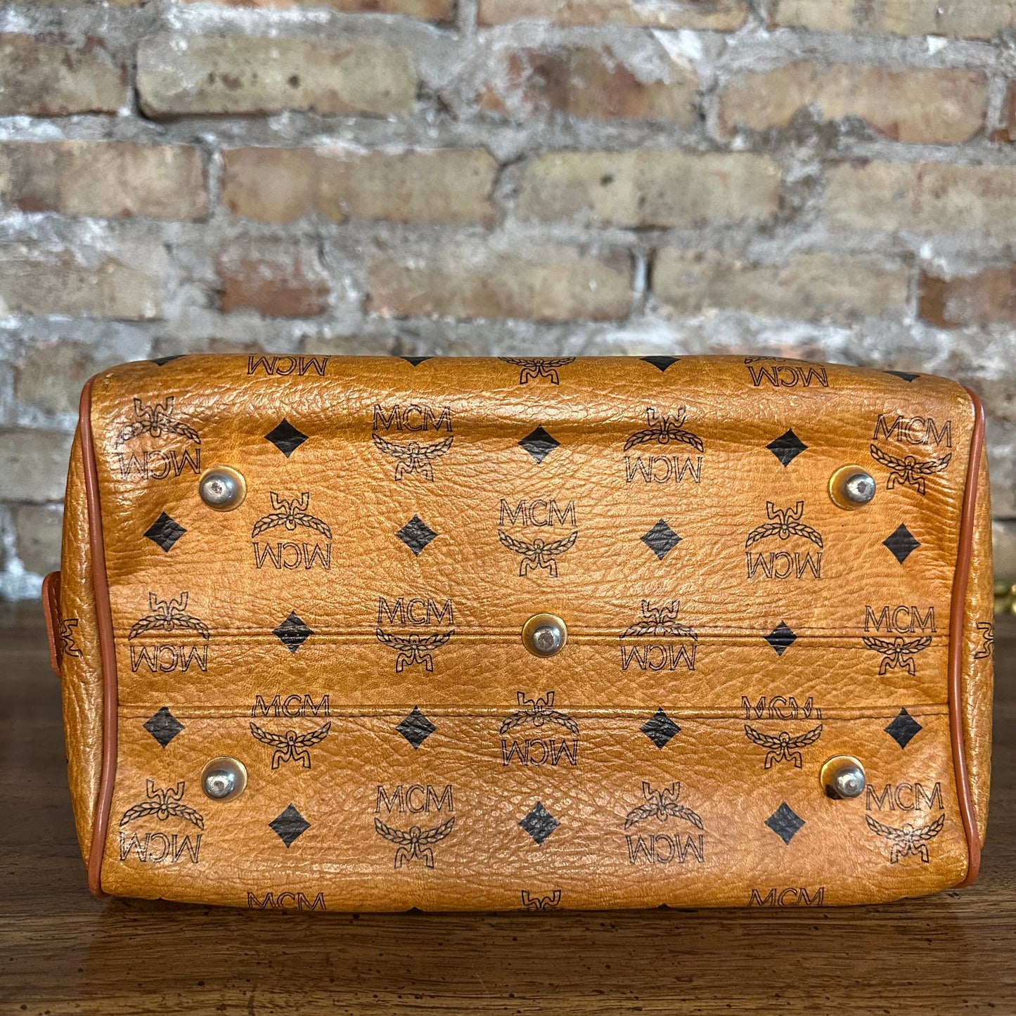 Vintage MCM Cognac Visetos Small Boston Bag