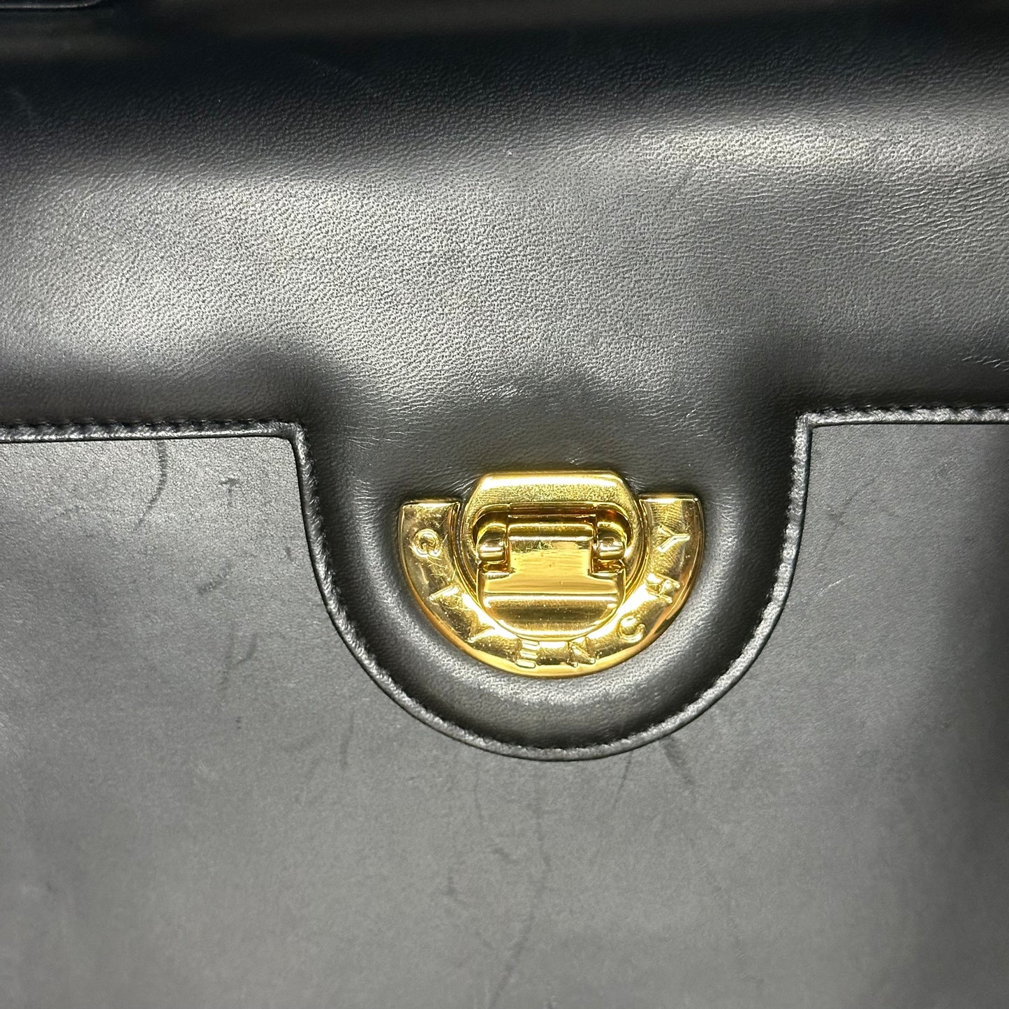 Vintage Givenchy Black Leather Top Handle 2 Way Bag