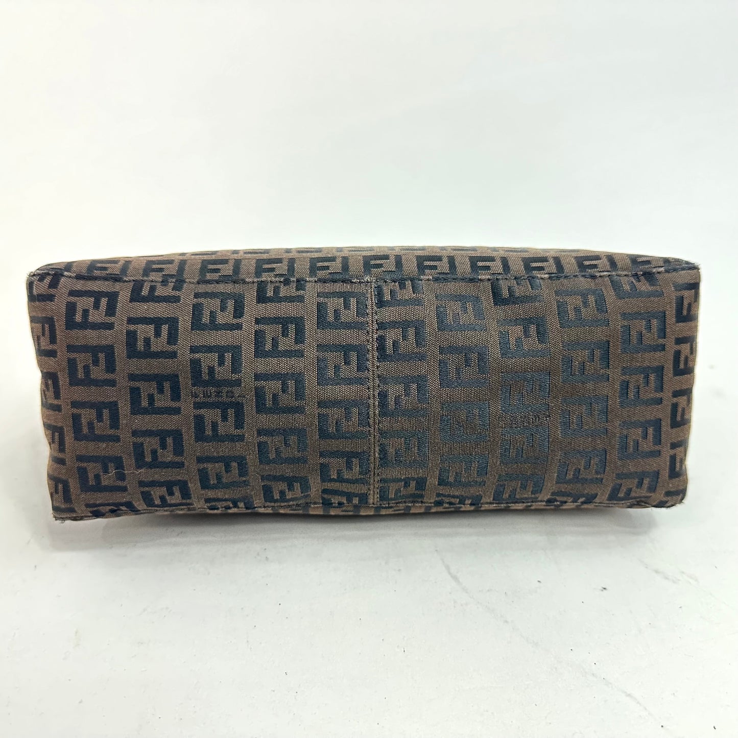 Vintage Fendi Zucchino Brown Canvas Pochette