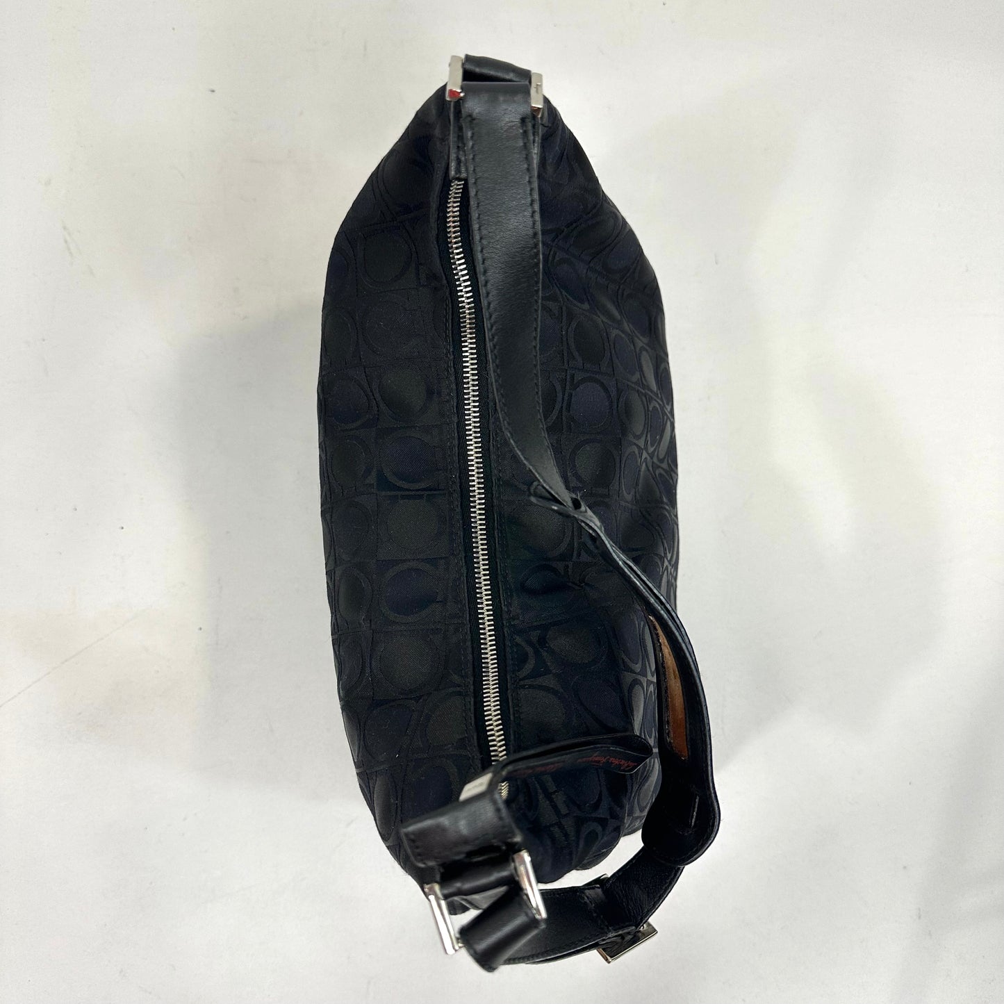 Vintage Salvatore Ferragamo Black Monogram Hobo Bag