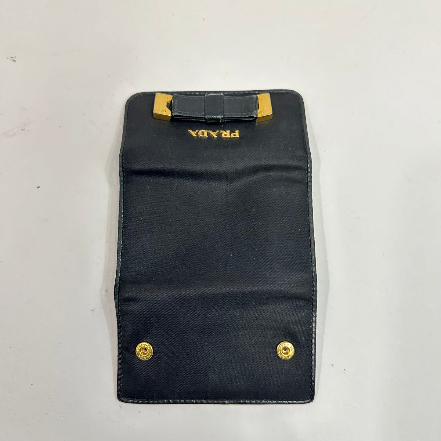 Vintage Prada Nylon and Leather Bow Key Holder