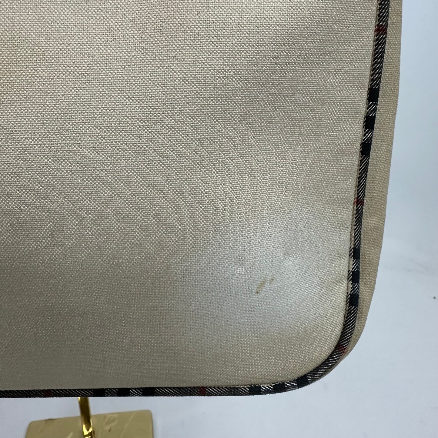 Vintage Burberry Embroidered Beige Canvas Tote