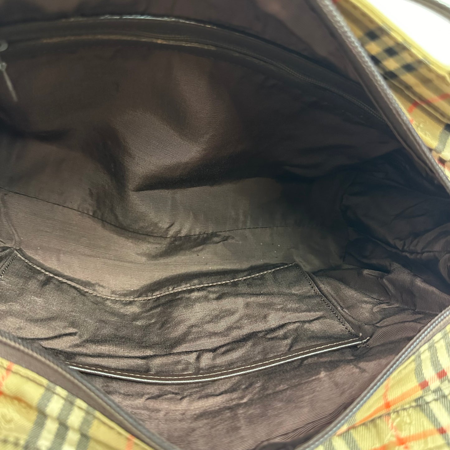 Vintage Burberry Embroidered Beige Canvas Tote