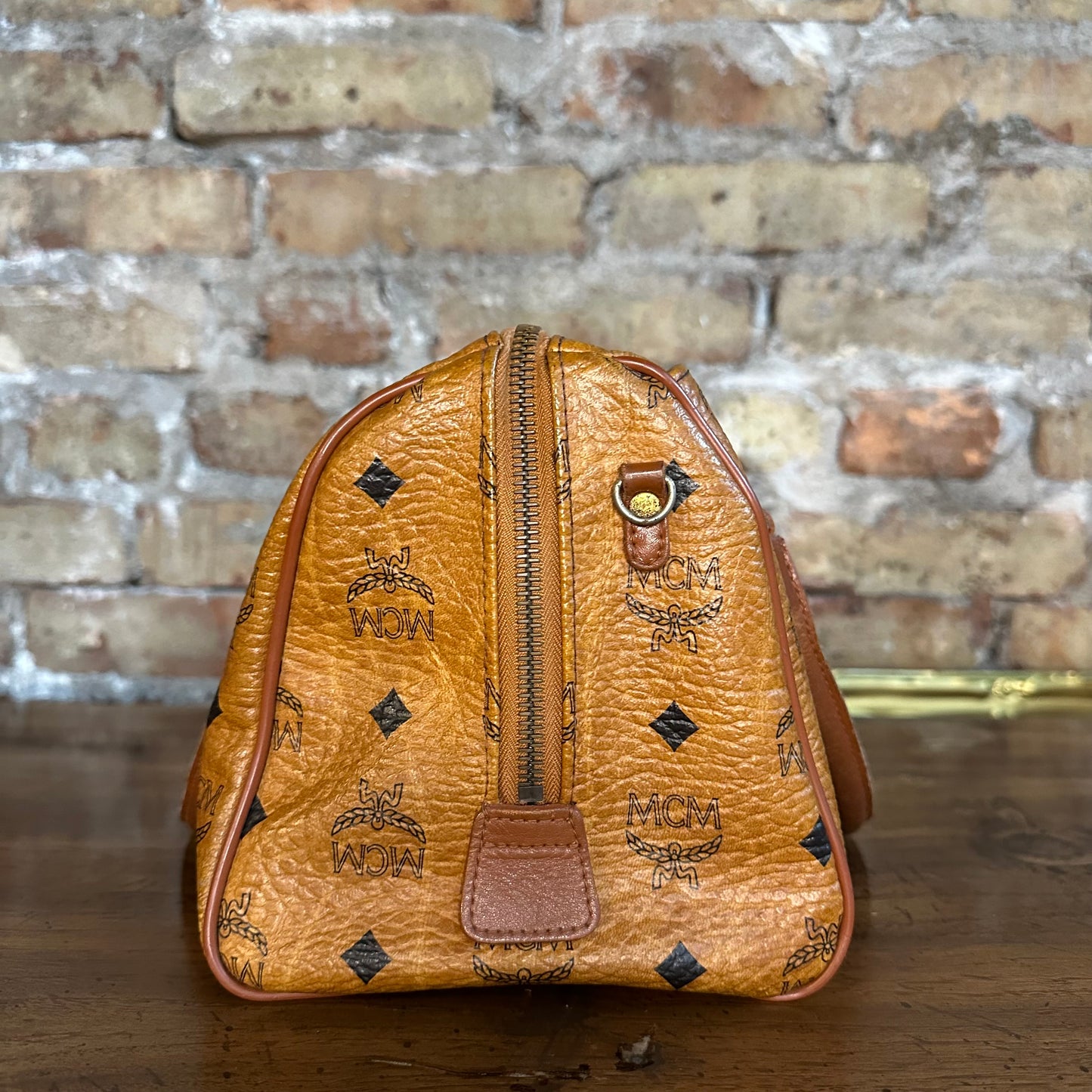 Vintage MCM Cognac Visetos Small Boston Bag