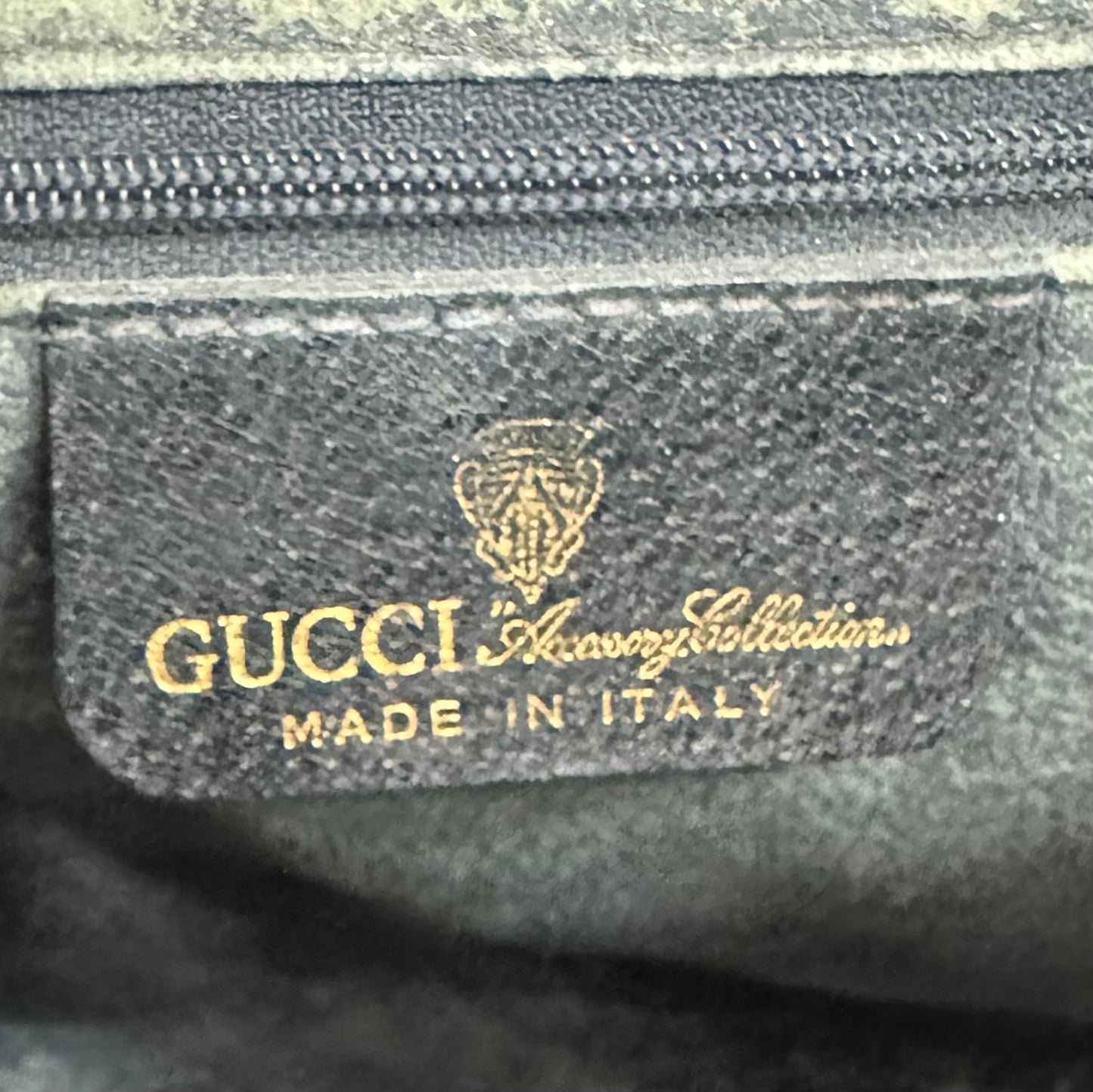 Vintage Gucci Sherry Line Navy Blue Boston Bag