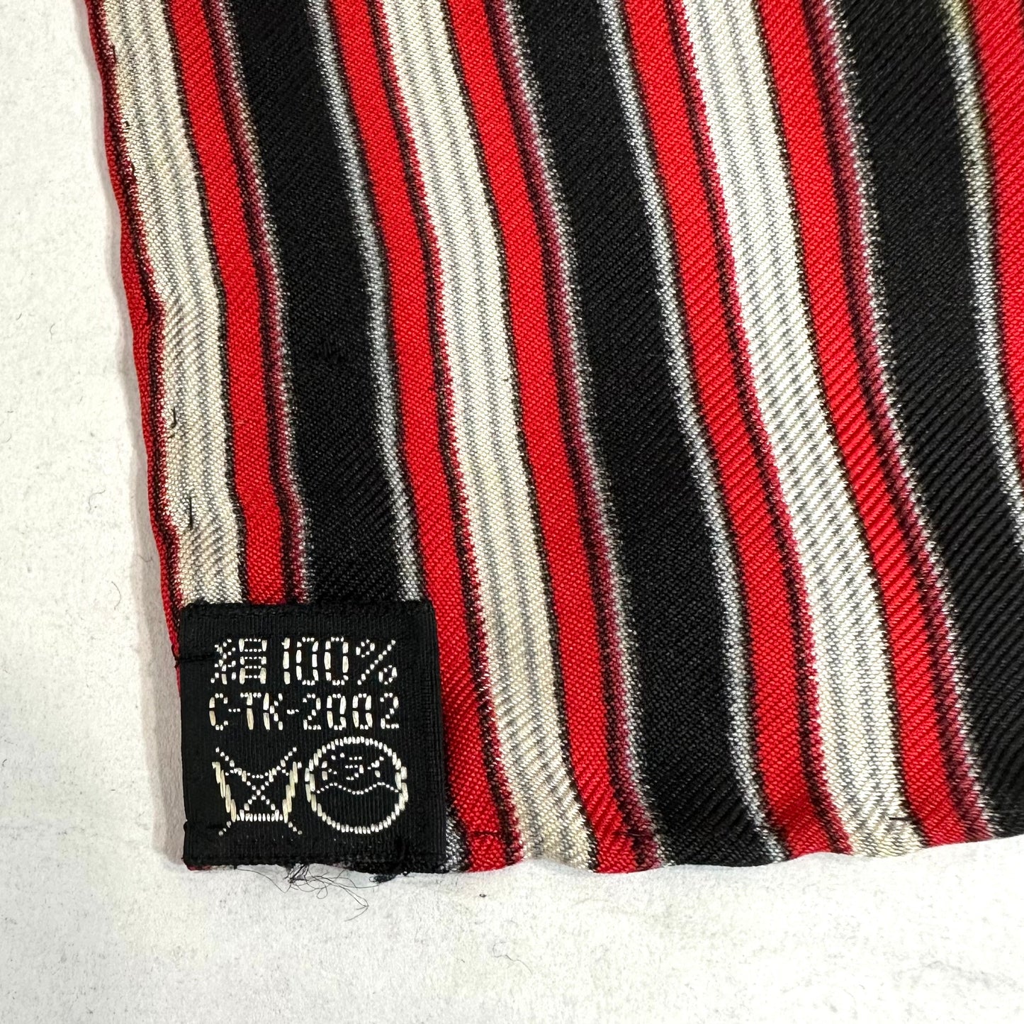 Vintage Yves Saint Laurent Striped Hand Rolled Silk Scarf