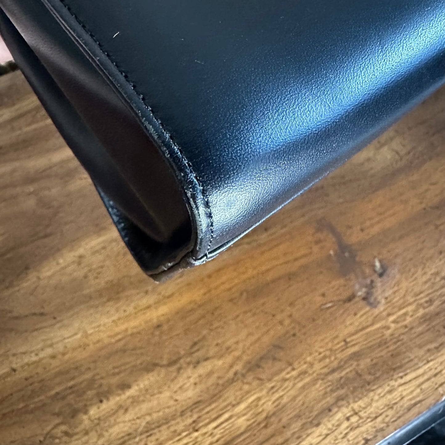 Vintage Givenchy Black Leather Top Handle 2 Way Bag