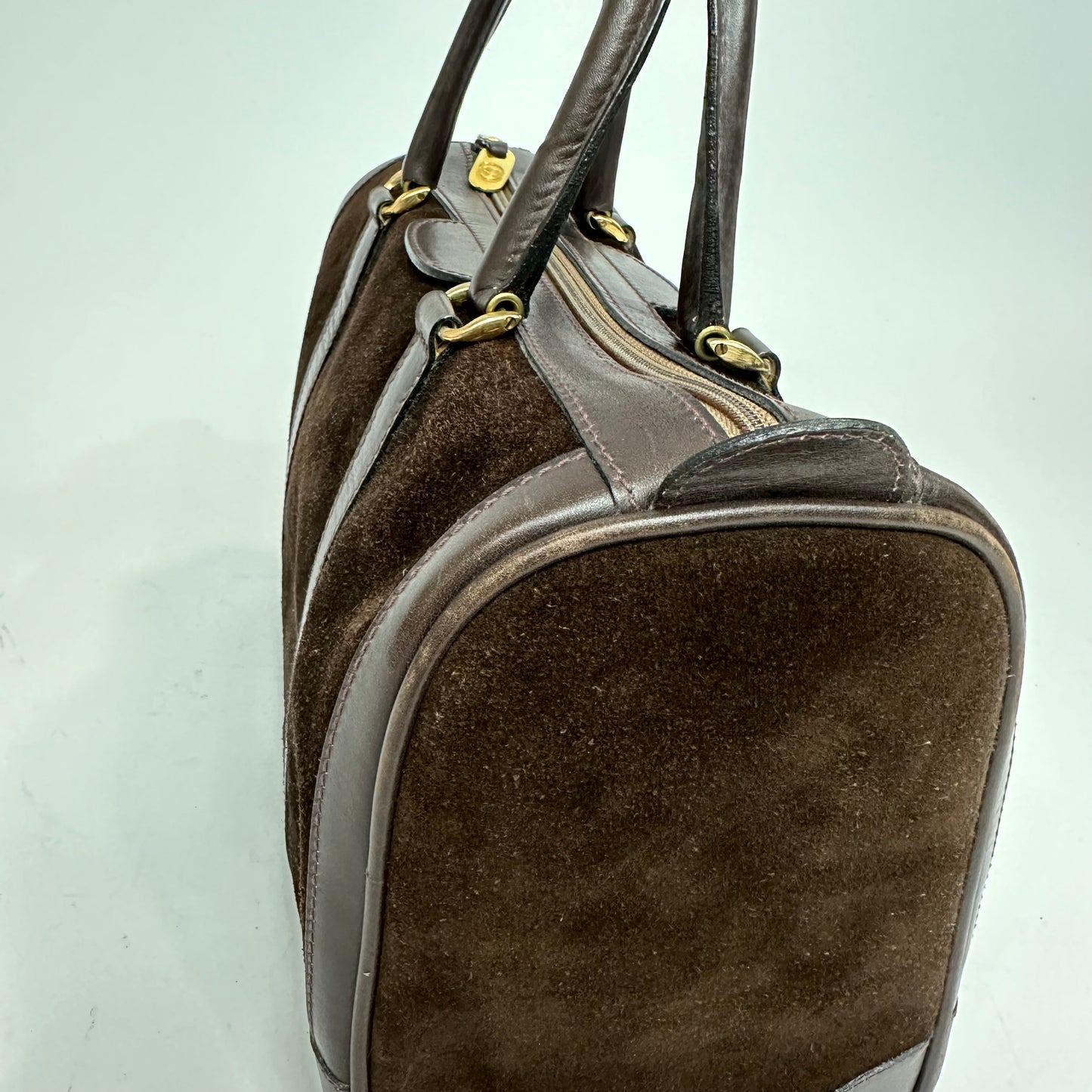 Vintage Gucci Brown Suede Boston Bag
