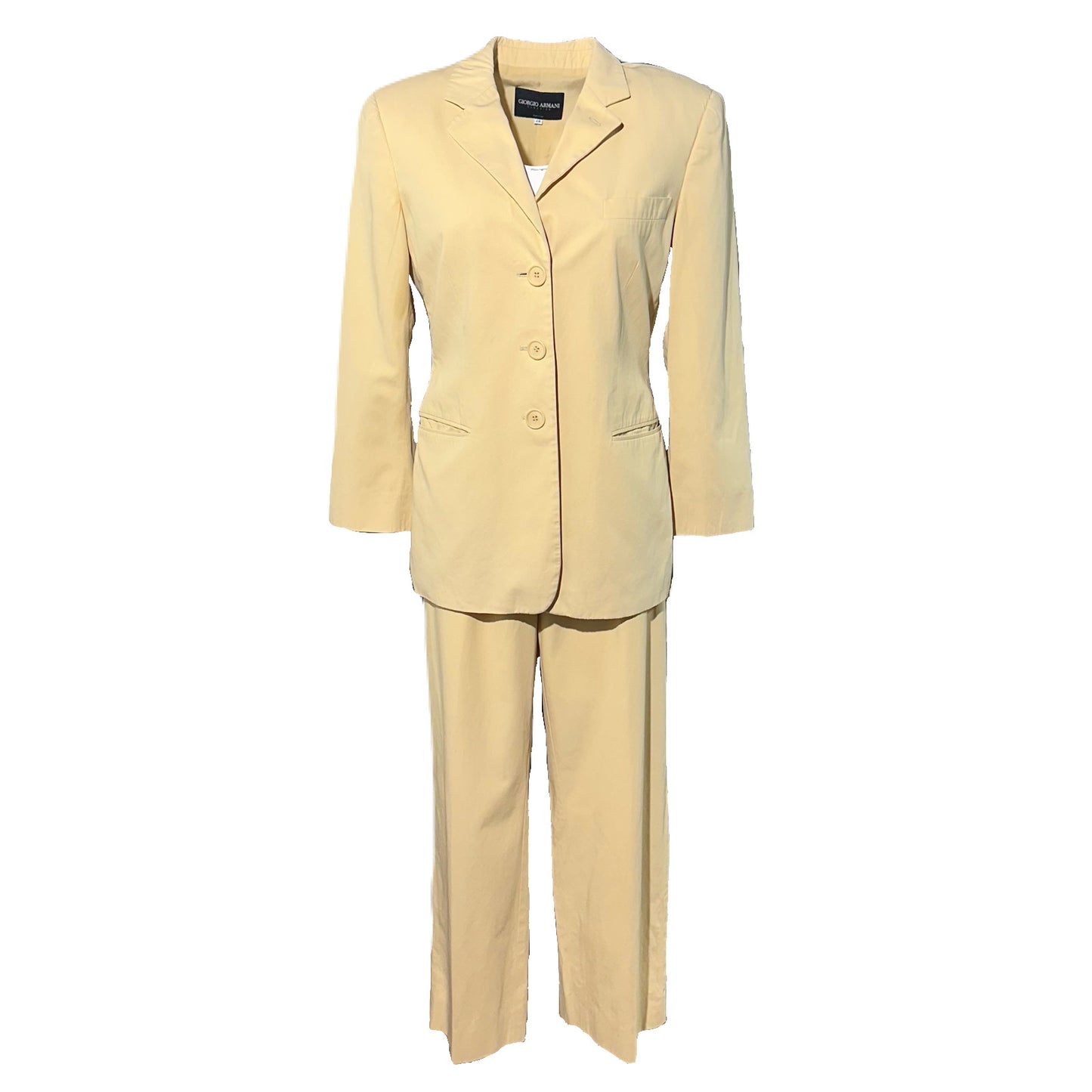 Vintage Giorgio Armani Cream Two Piece Blazer and Pants Suit Set