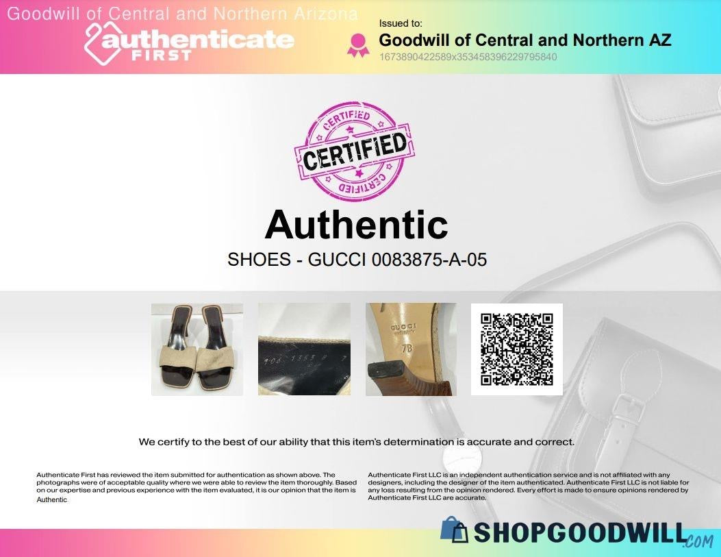 Vintage Gucci Monogram Canvas Wooden Heel Mules