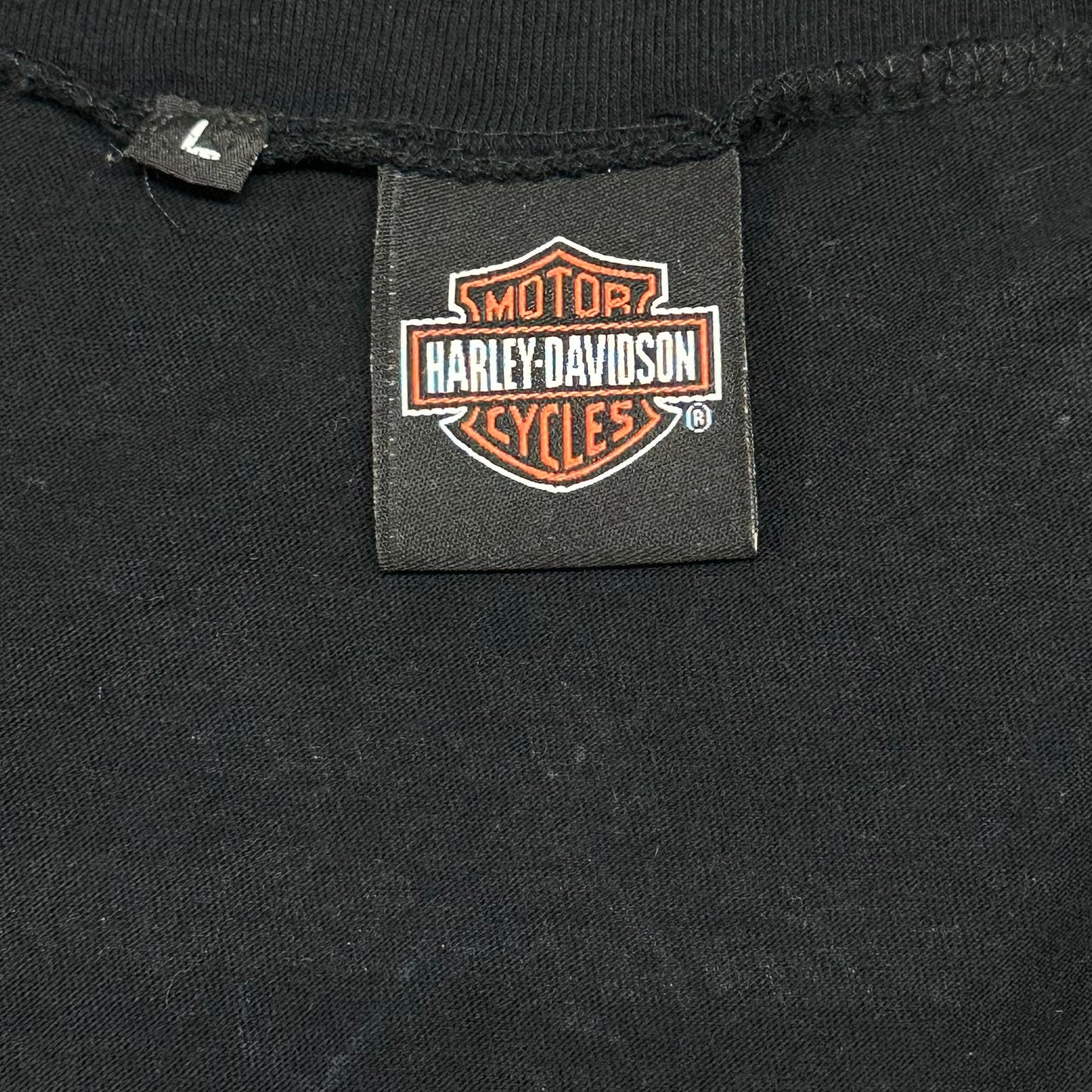 Reworked Harley Davidson Black Sequined Cropped Baby Tee
