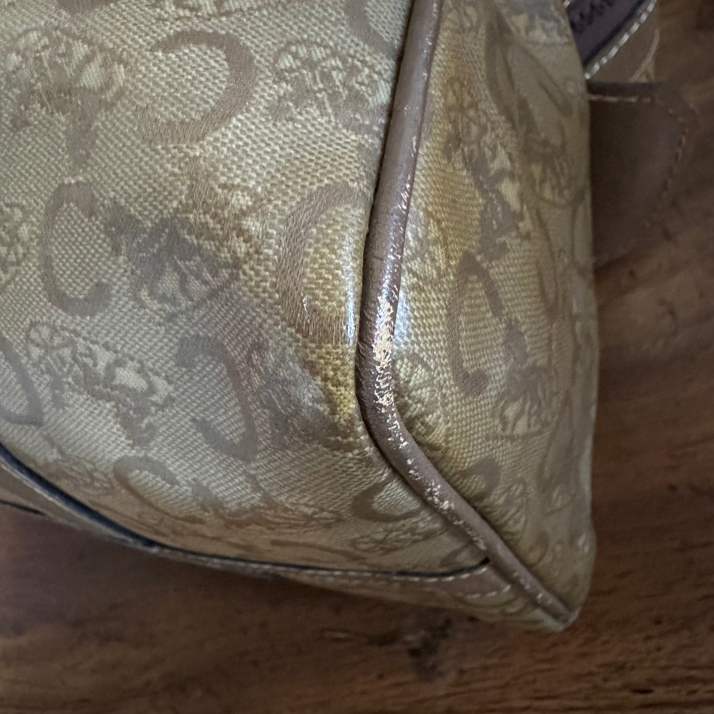 Vintage Celine Horse Carriage Monogram Coated Canvas Mini Boston Bag