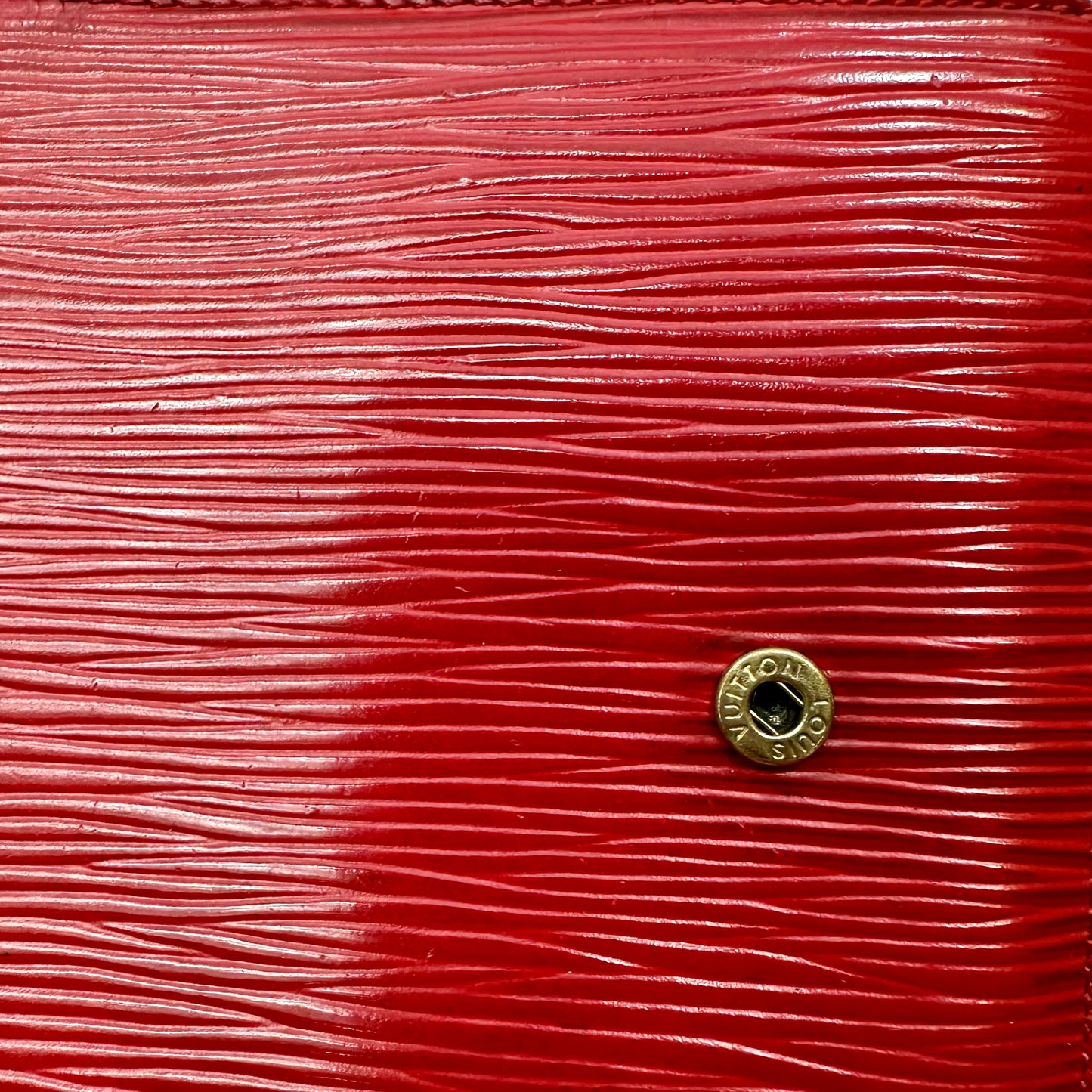 Vintage Louis Vuitton Red Epi Leather Porte Billets Compact Wallet