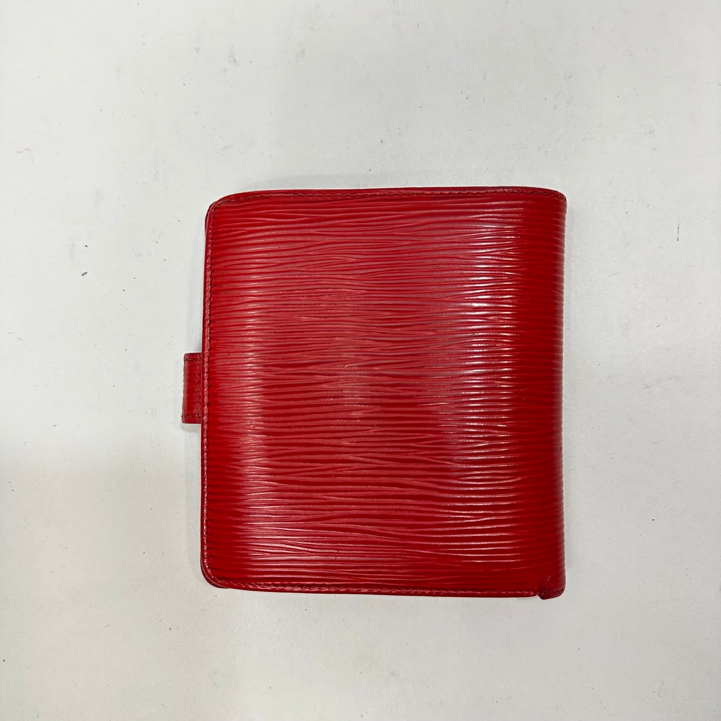Vintage Louis Vuitton Red Epi Leather Porte Billets Compact Wallet