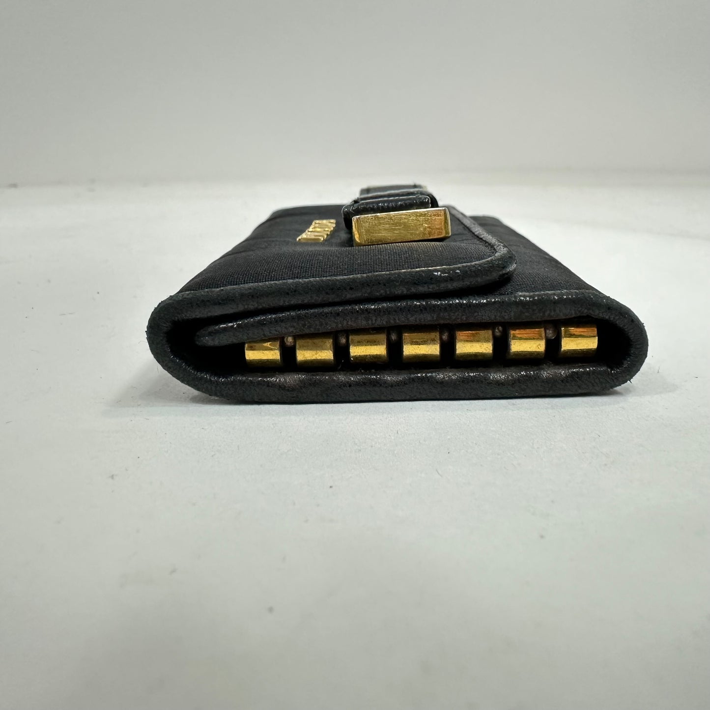 Vintage Prada Nylon and Leather Bow Key Holder