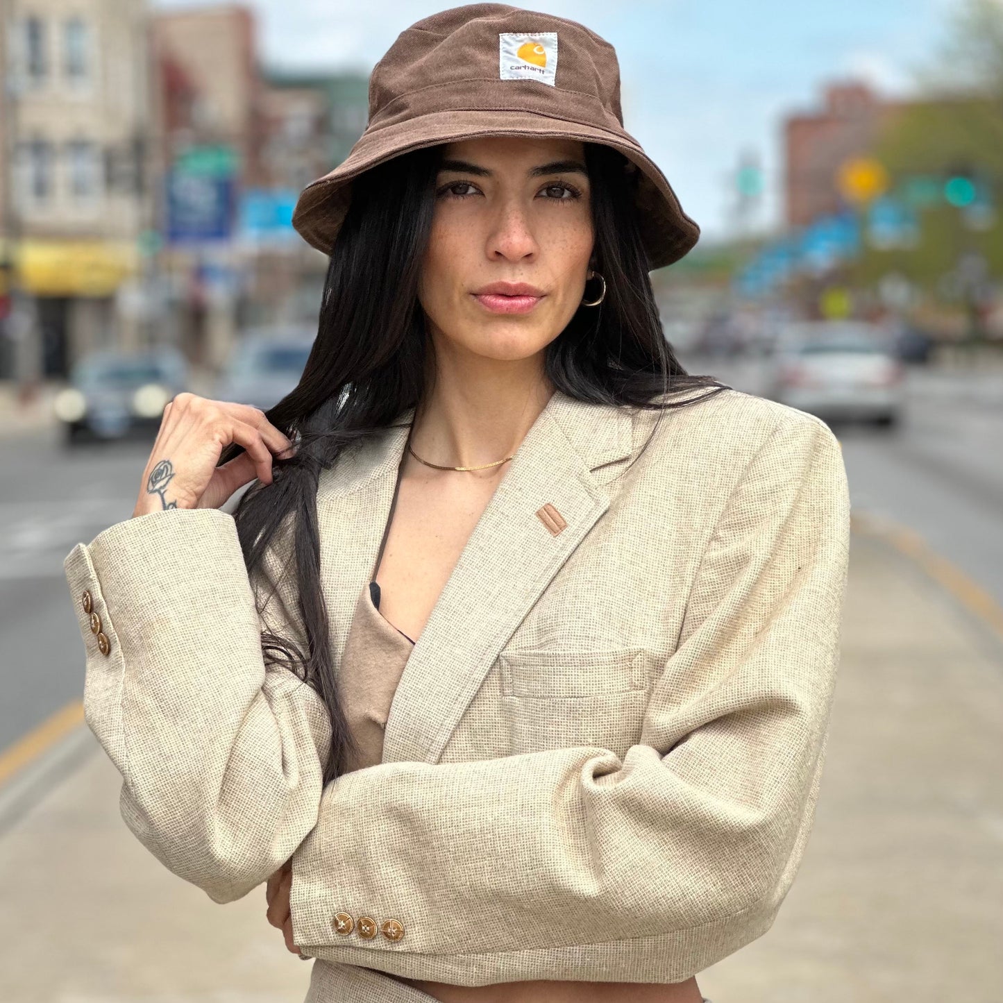 Reworked Vintage Brown Carhartt Bucket Hat