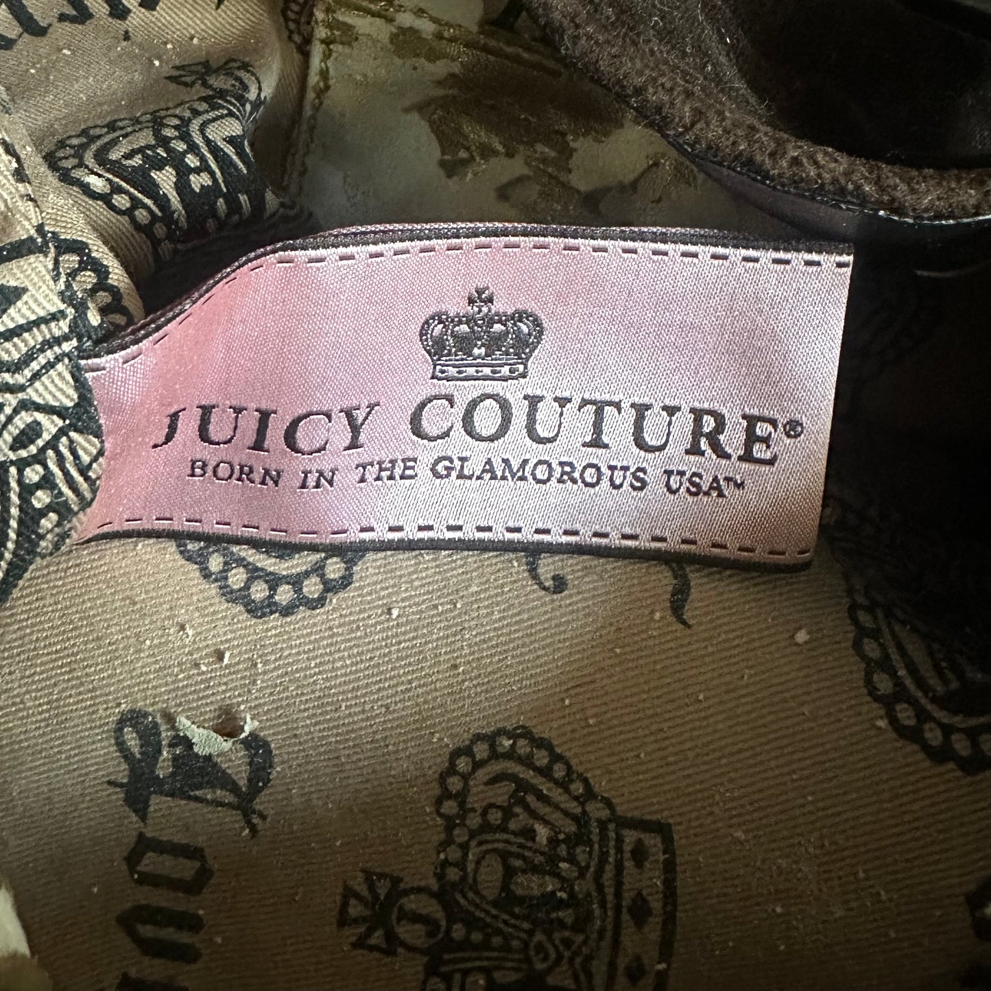 Vintage Y2K Juicy Couture Brown Velour Shoulder Bag