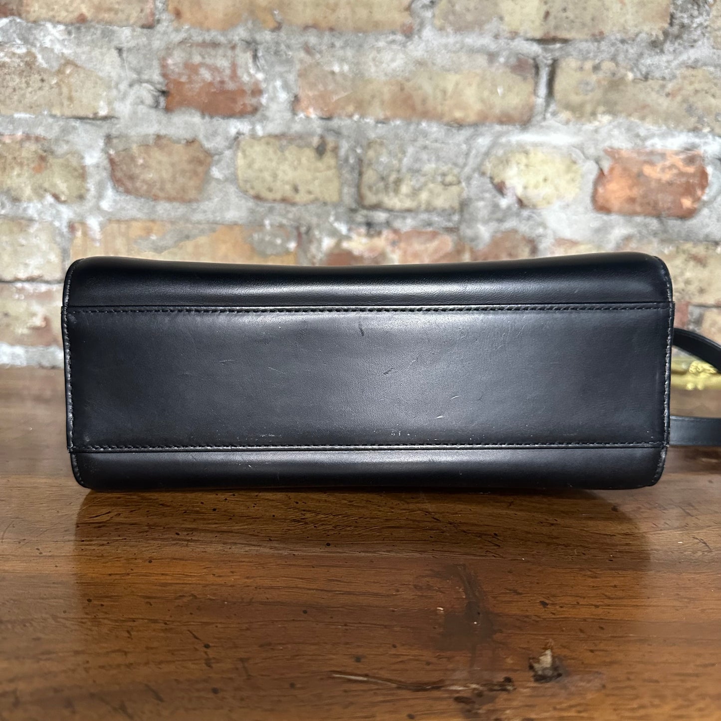 Vintage Givenchy Black Leather Top Handle 2 Way Bag