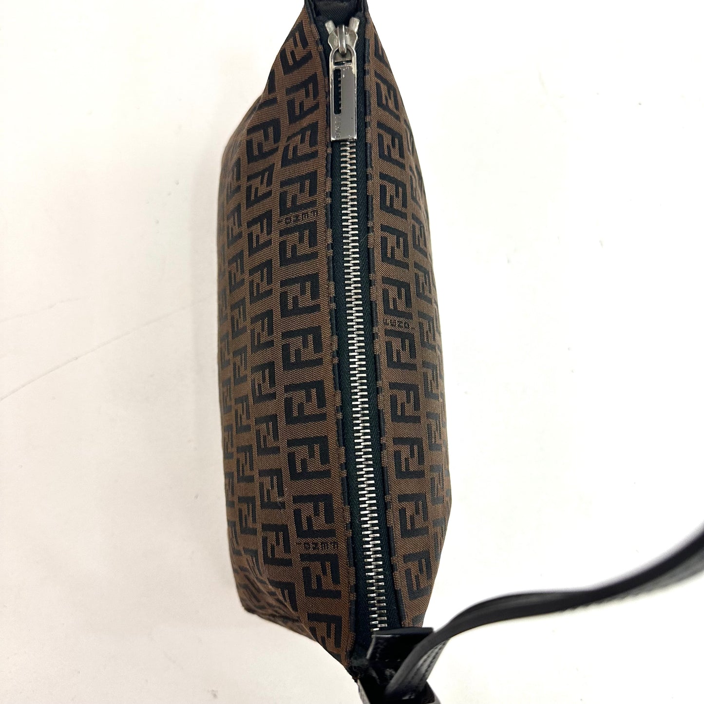 Vintage Fendi Zucchino Brown Canvas Pochette