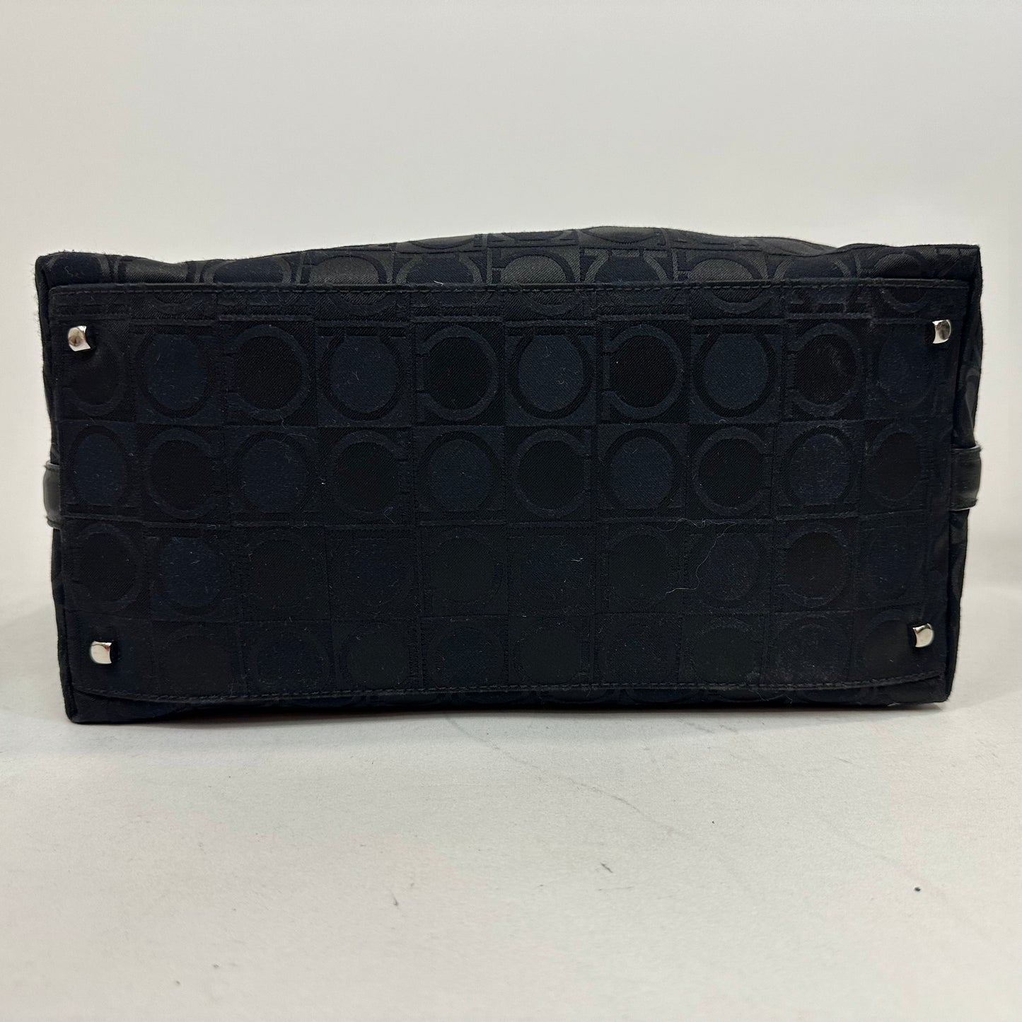 Vintage Salvatore Ferragamo Black Monogram Hobo Bag