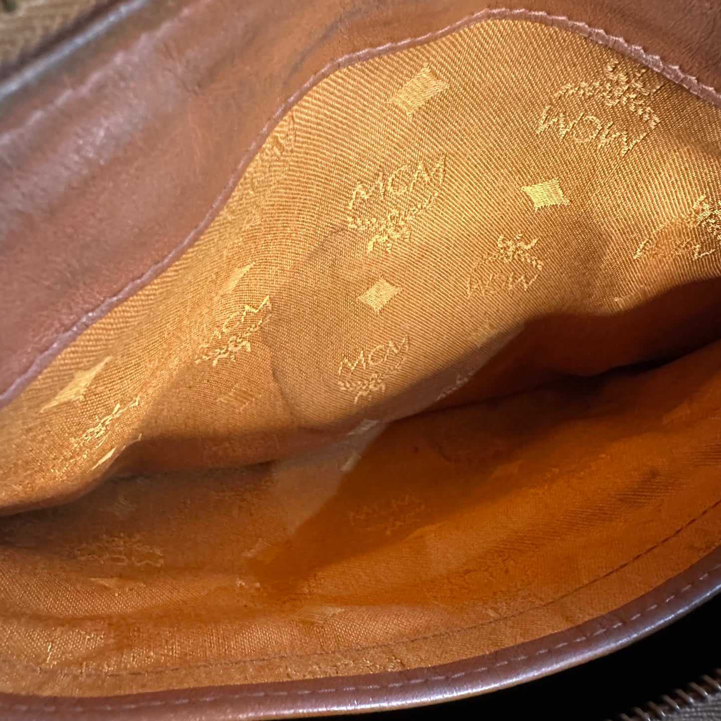 Vintage MCM Cognac Visetos Small Boston Bag