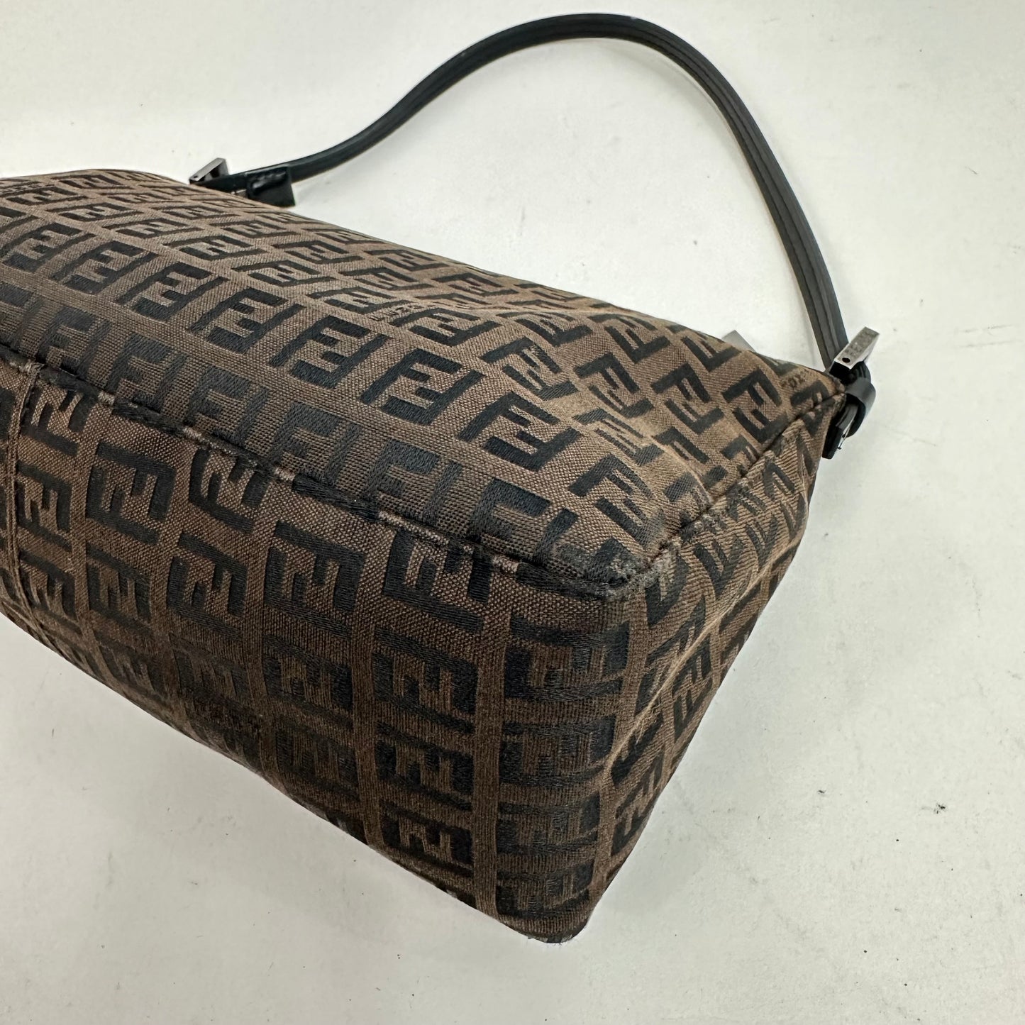 Vintage Fendi Zucchino Brown Canvas Pochette