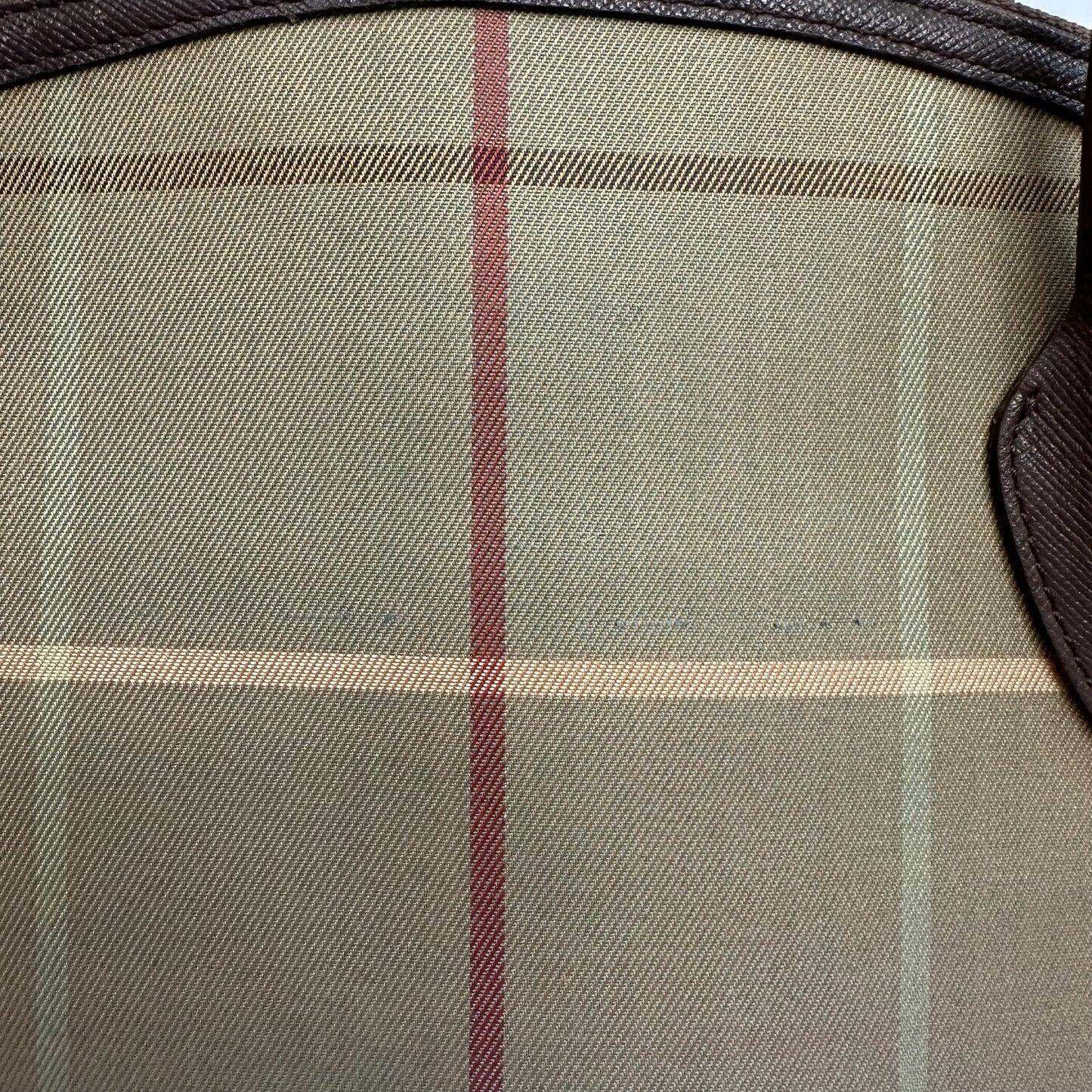 Vintage Burberry Brown Plaid Tote Bag