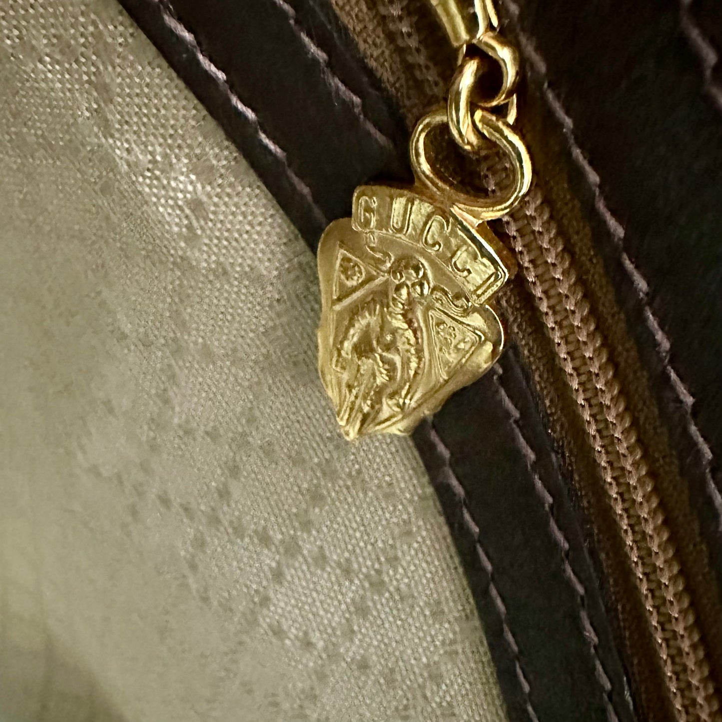 Vintage Gucci Brown Suede Boston Bag