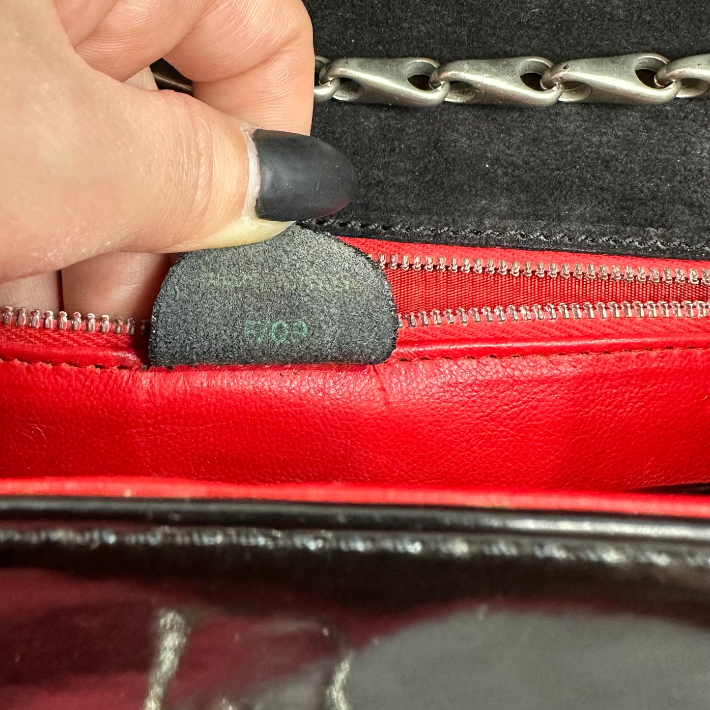 Vintage Celine Patent Leather Chain Bag