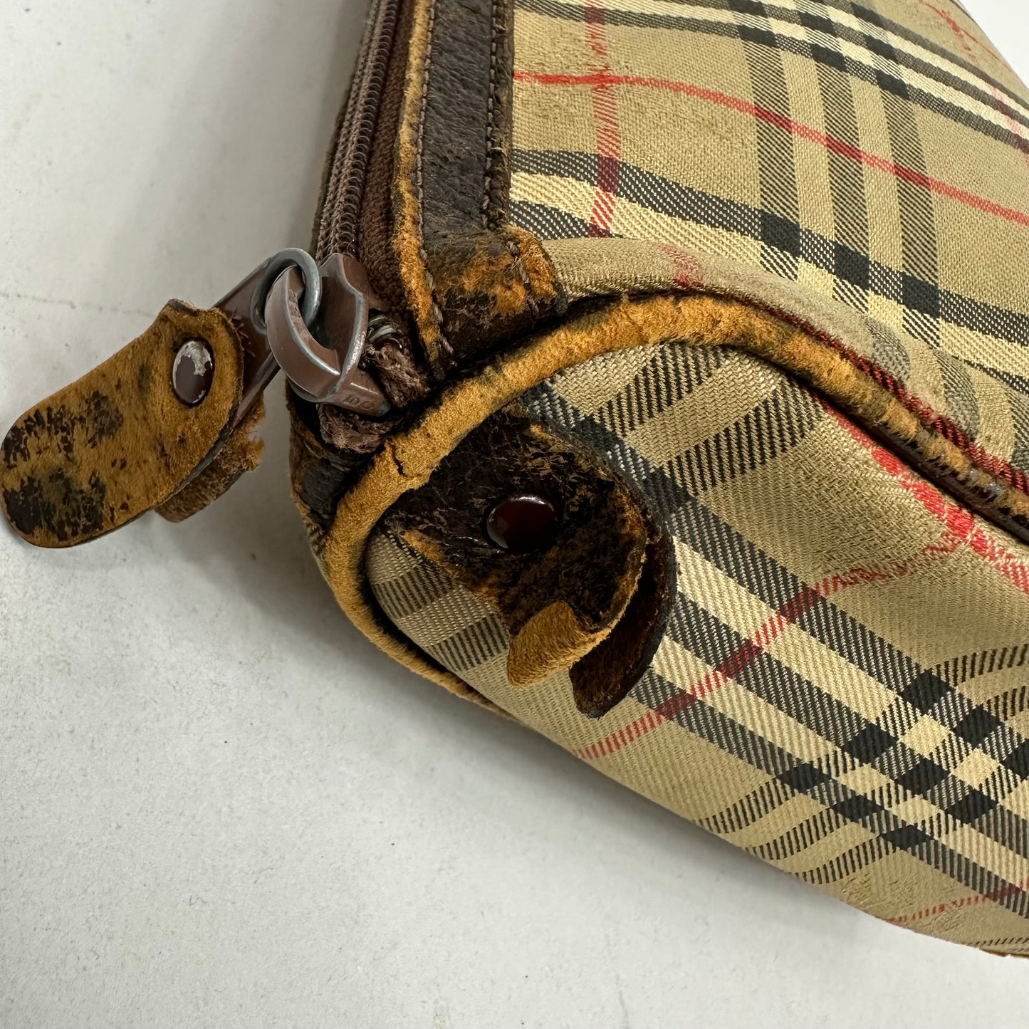 Vintage Burberry Nova Check Canvas Cosmetic Bag