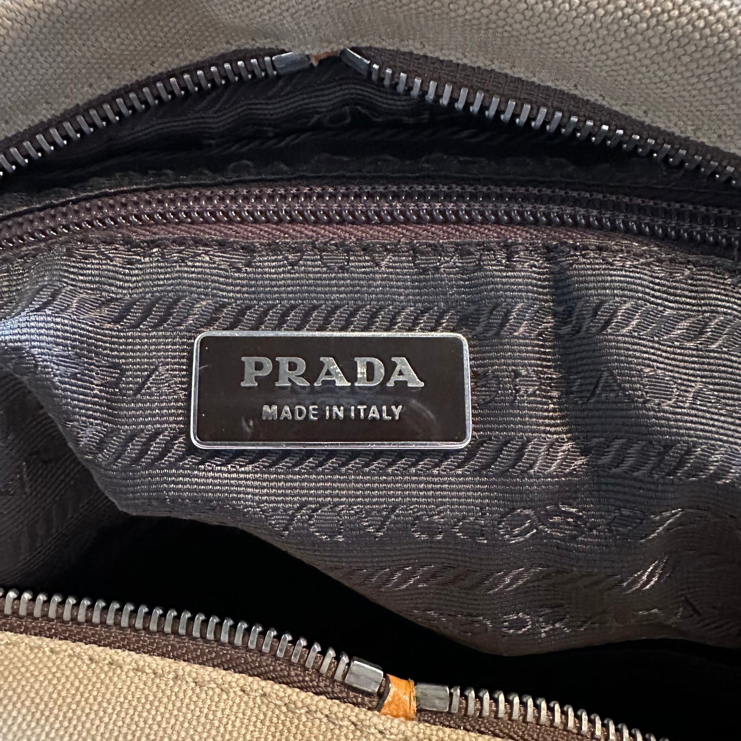 Vintage Prada Beige Canvas Tote Bag