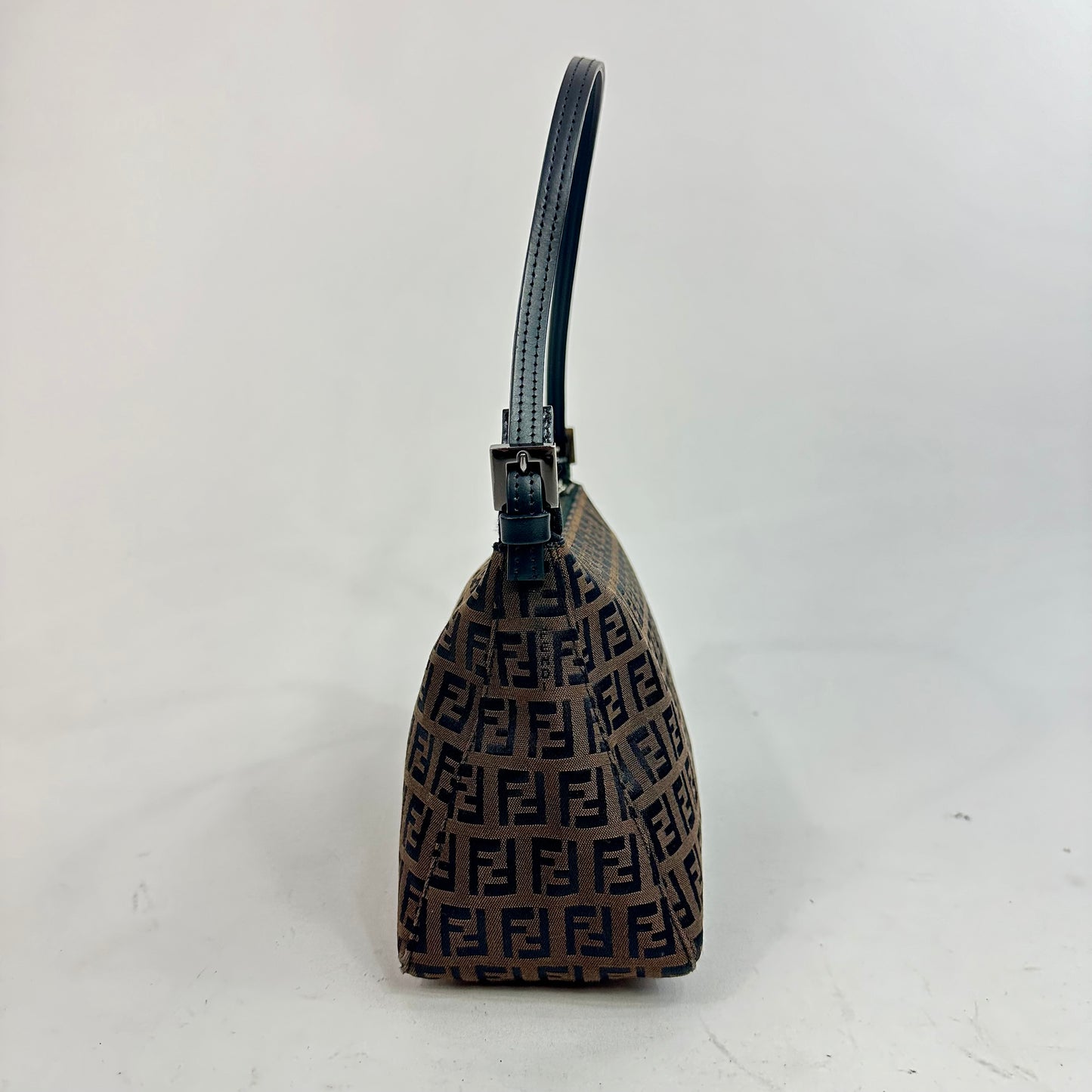 Vintage Fendi Zucchino Brown Canvas Pochette