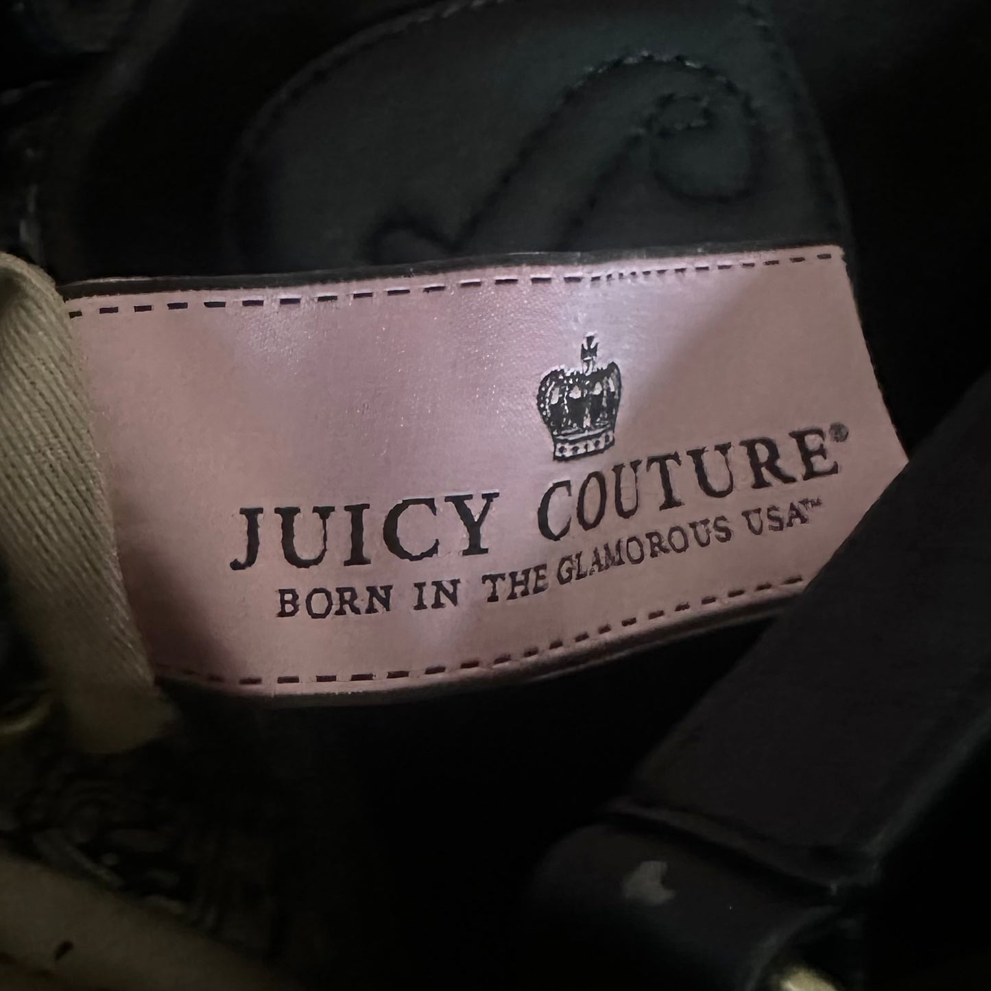 Vintage Y2K Juicy Couture Black Velour Shoulder Bag