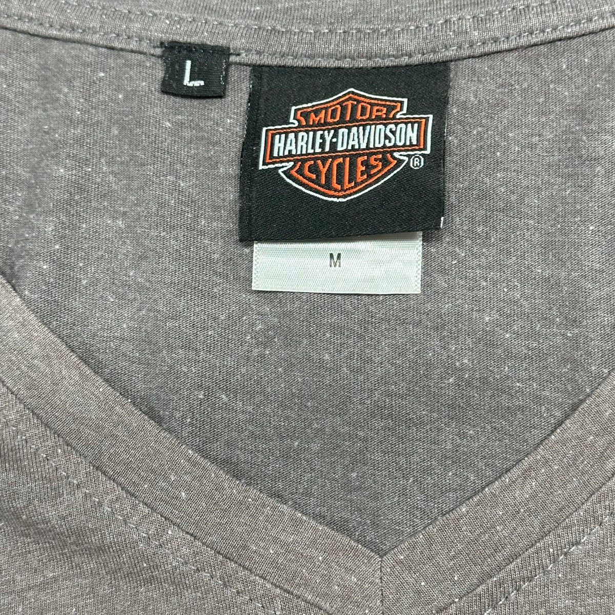 Reworked Harley Davidson Grey Skull Cropped Baby Tee