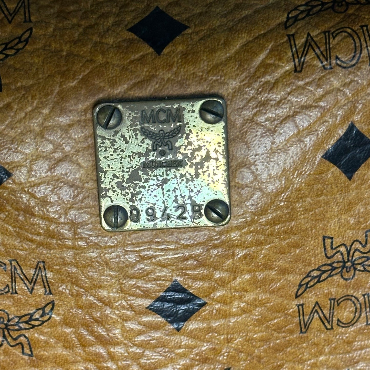 Vintage MCM Cognac Visetos Small Boston Bag
