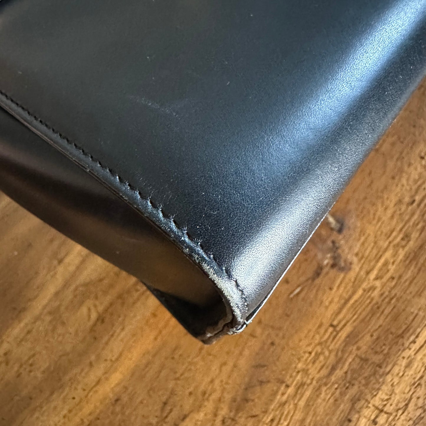 Vintage Givenchy Black Leather Top Handle 2 Way Bag