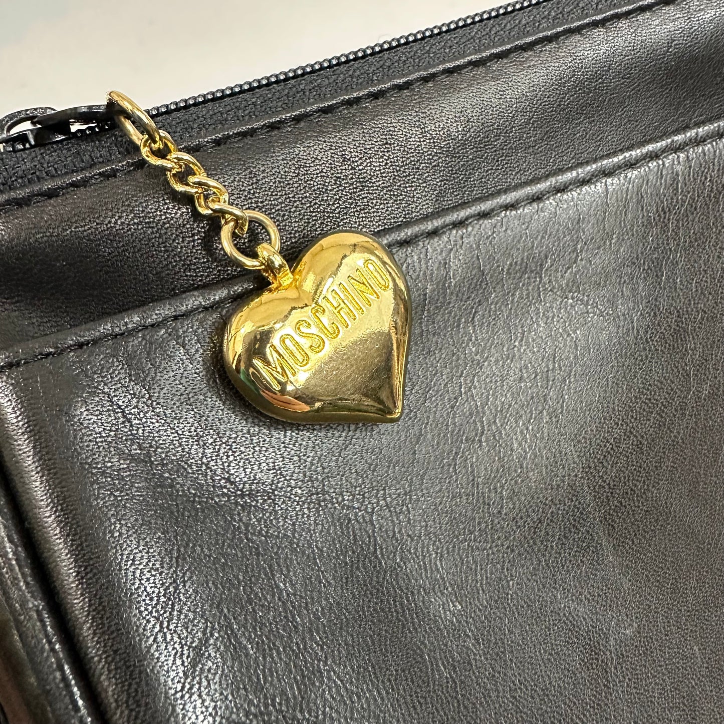 Vintage Moschino Heart Quilted Lambskin Chain Bag