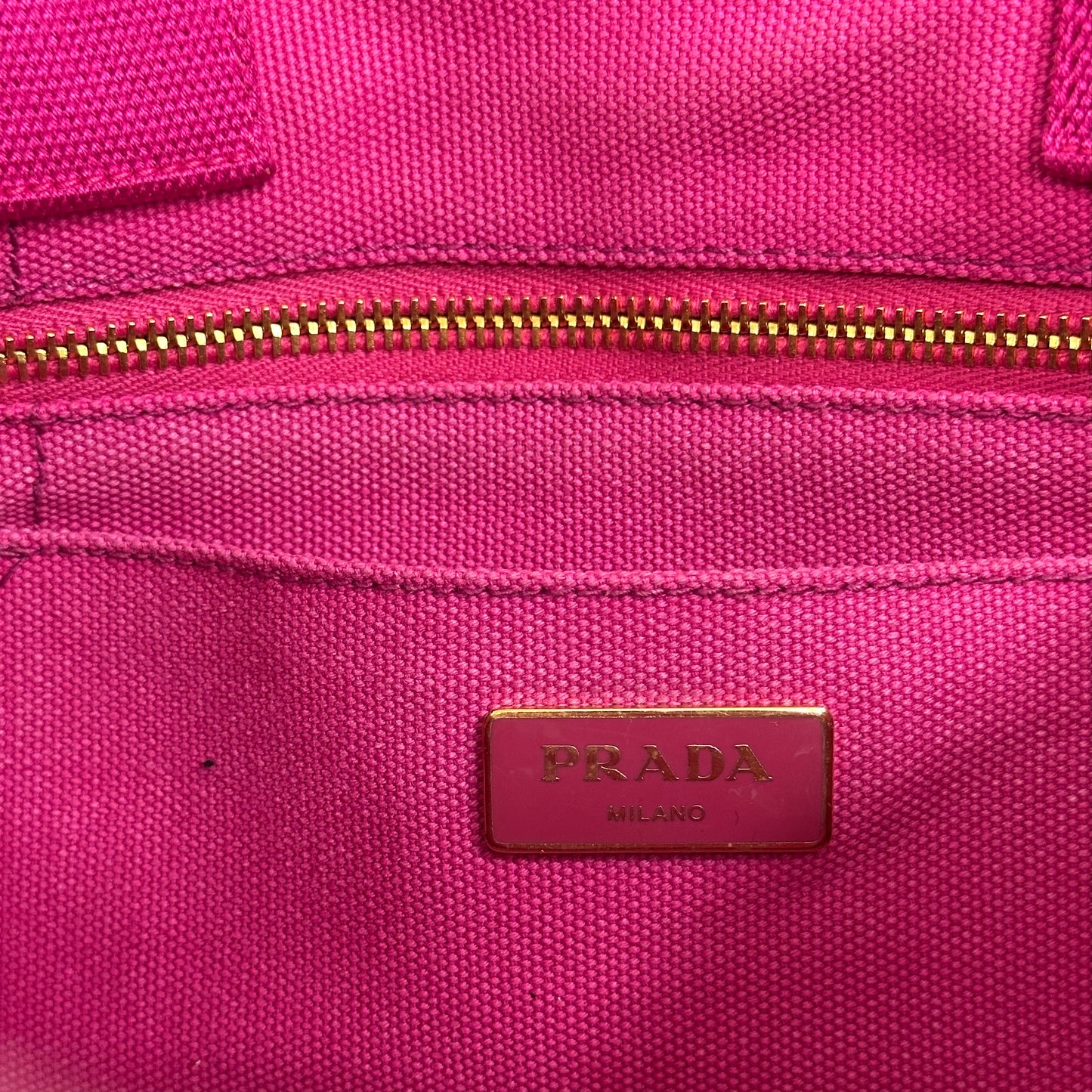 Vintage Prada Pink Canapa Canvas Tote Bag